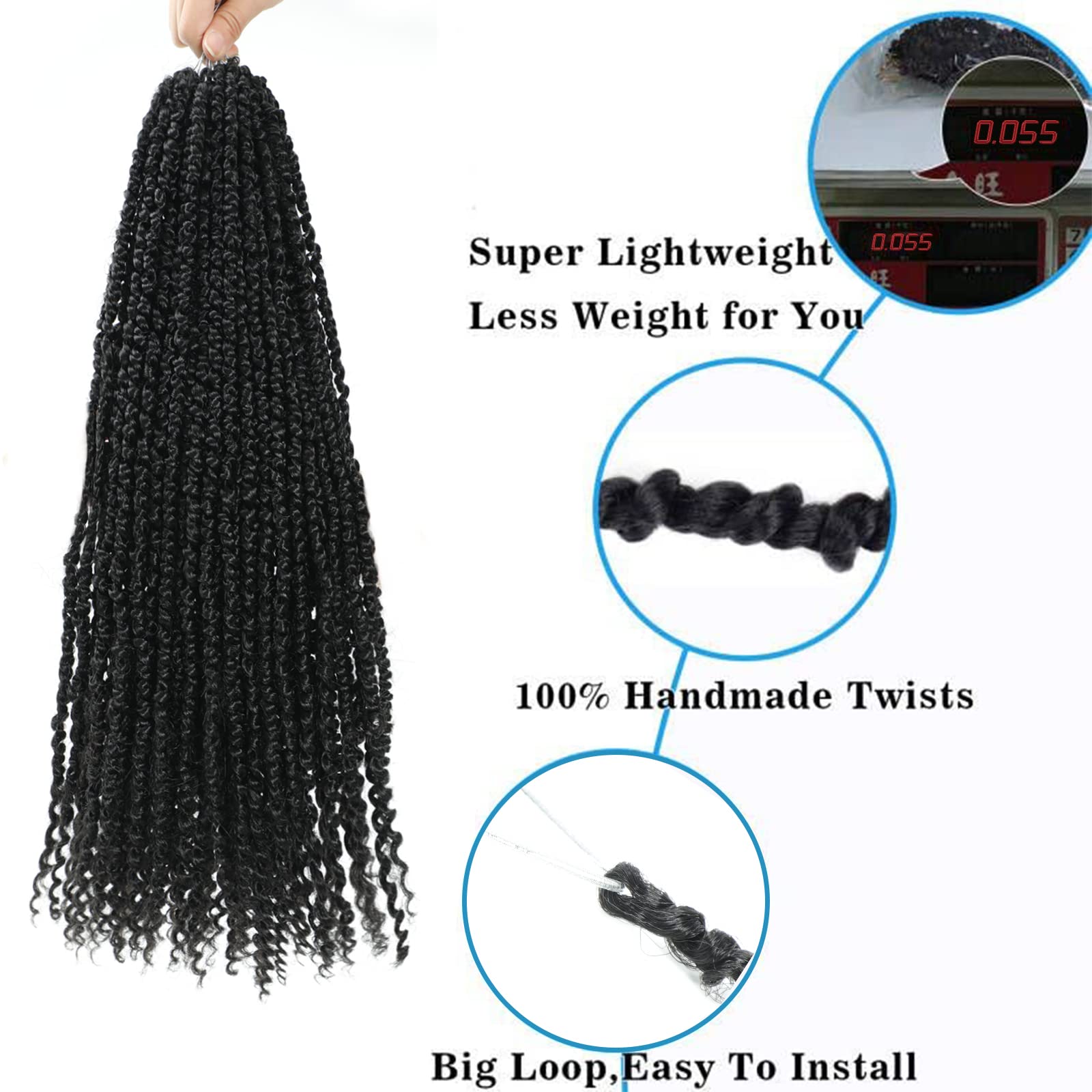 Befunny Passion Twist Crochet Hair,18 Inch 6 Packs Pretwisted Passion Twist Hair, Soft Pre Looped And Pre Twist Crochet Hair For