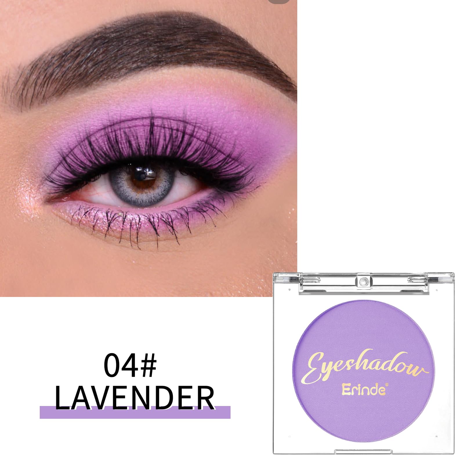 Erinde Single Purple Matte Eyeshadow Palette, Velvet Eye Shadow Compact Powder Natural Makeup, Long-Lasting Eye Makeup, Ultra-Bl