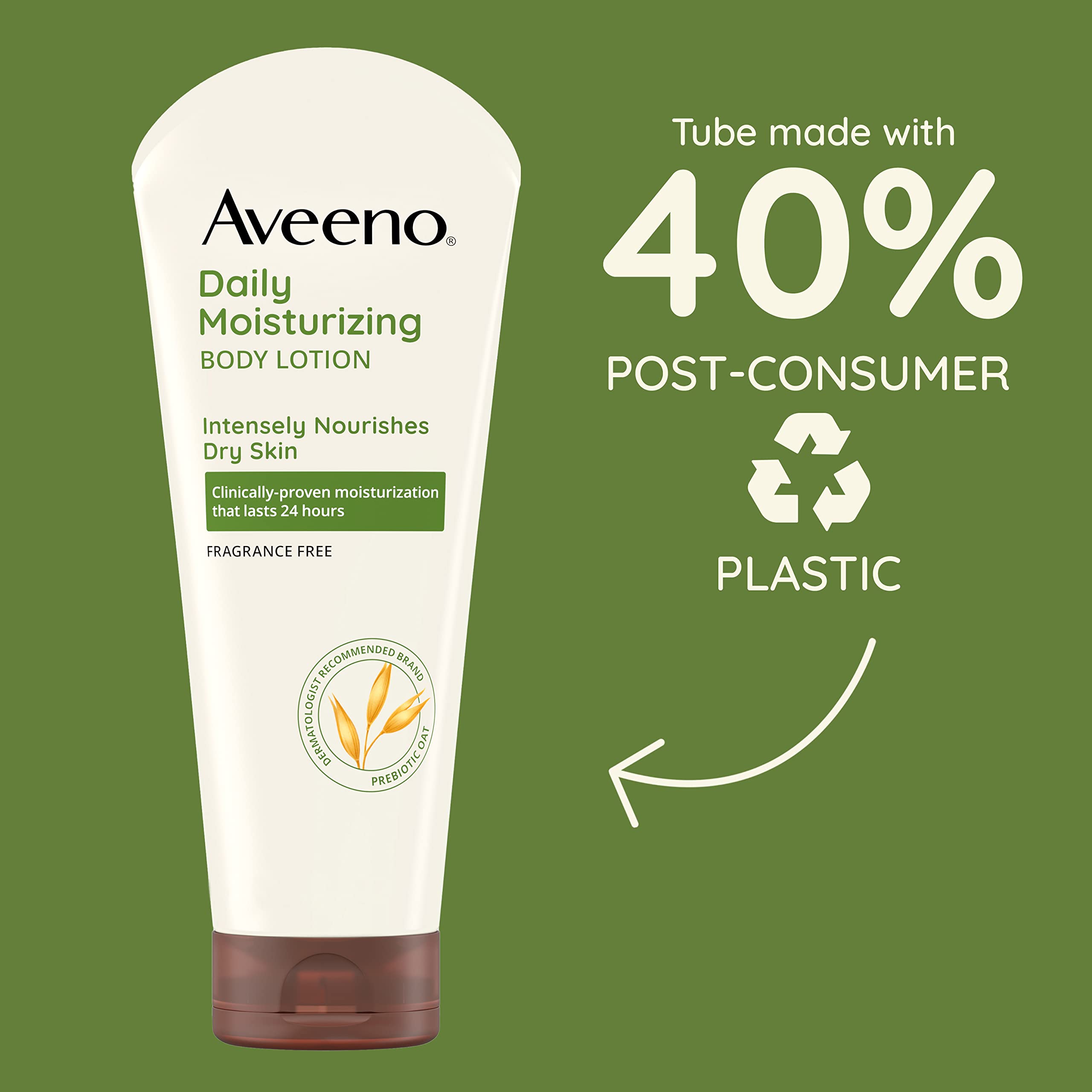 Aveeno Daily Moisturizing Body Lotion, Fragrance-Free, 8 Fl Oz