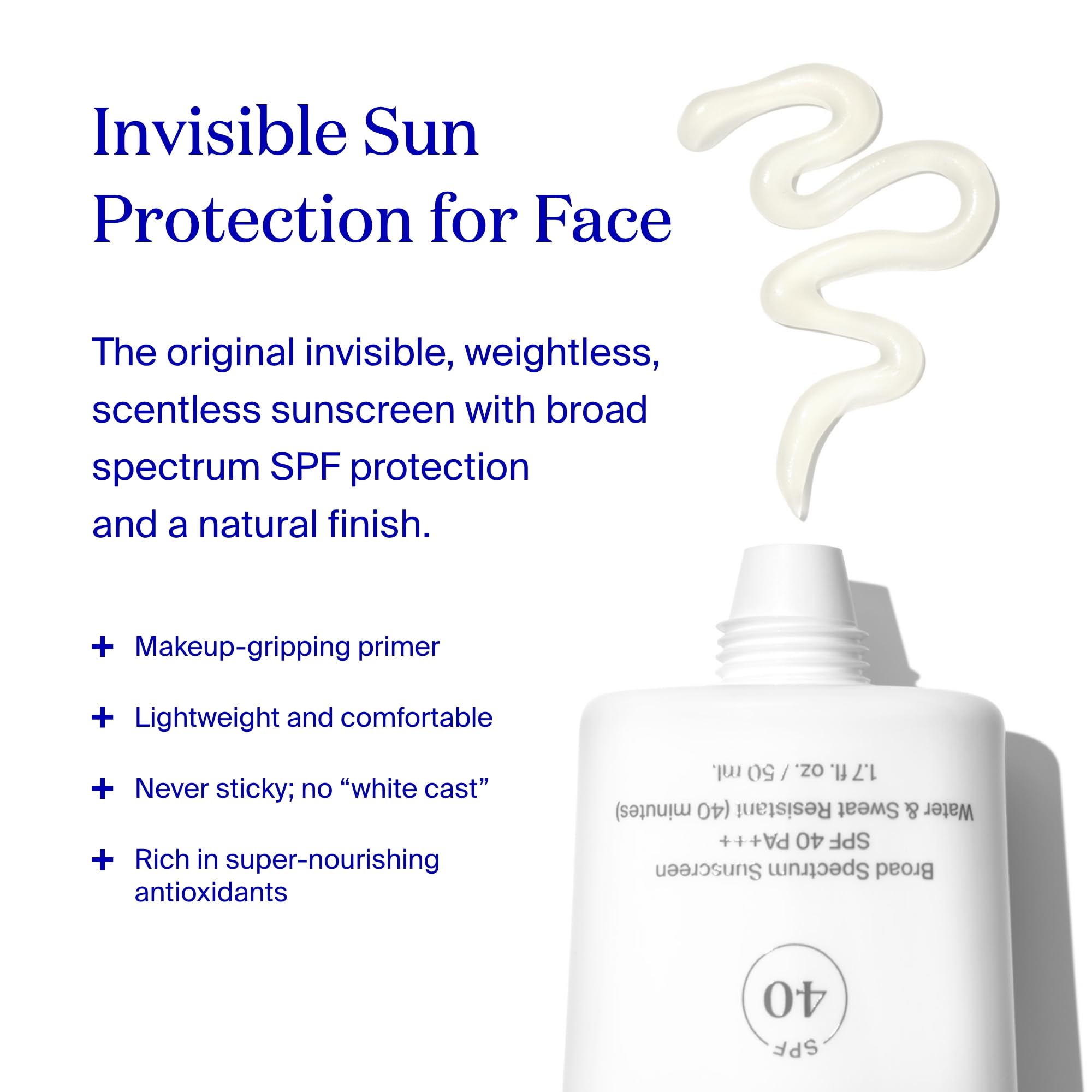 Supergoop Unseen Sunscreen, 17 Oz - Spf 40 Pa+++ Reef-Friendly, Broad Spectrum Face Sunscreen & Makeup Primer - Weightless, Invi
