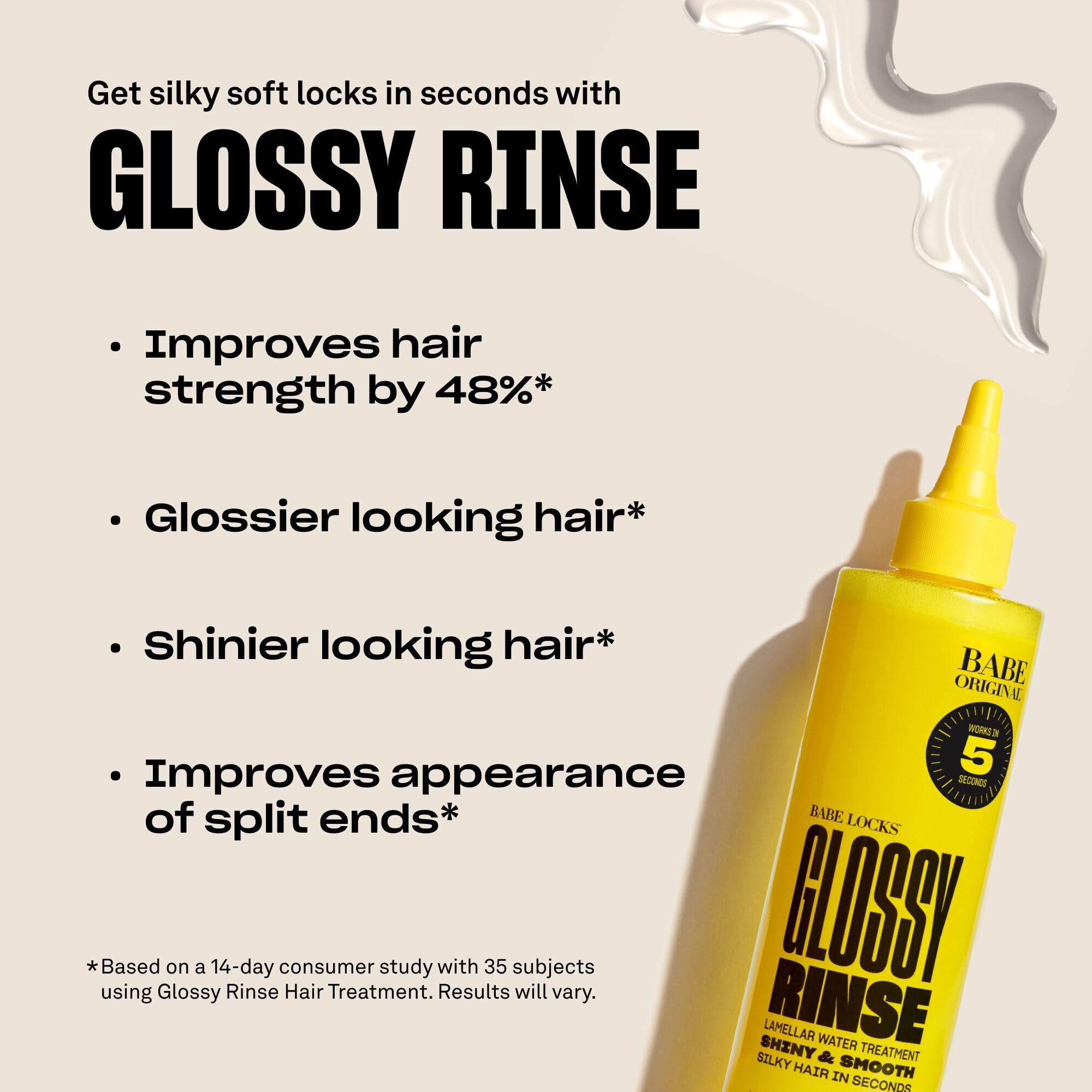 Babe Original Glossy Rinse Treatment For Shine, Promotes Hydration, In-Shower Lamellar Water Hair Mask, 500 Ml