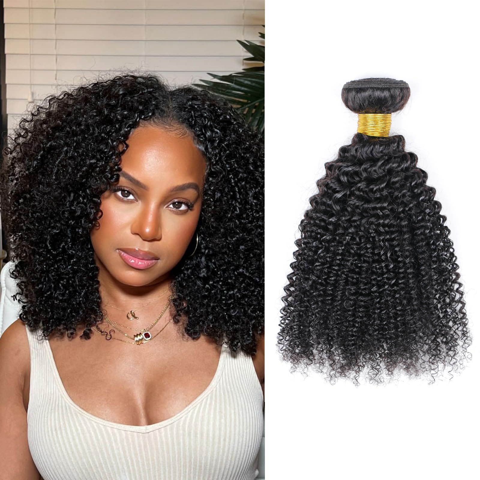 Afro Kinky Curly Bundles 100% Unprocessed Brazilian Virgin Human hair Bundles Hair Extensions Curly Weave Hair 1 Bundle 14 Inch 