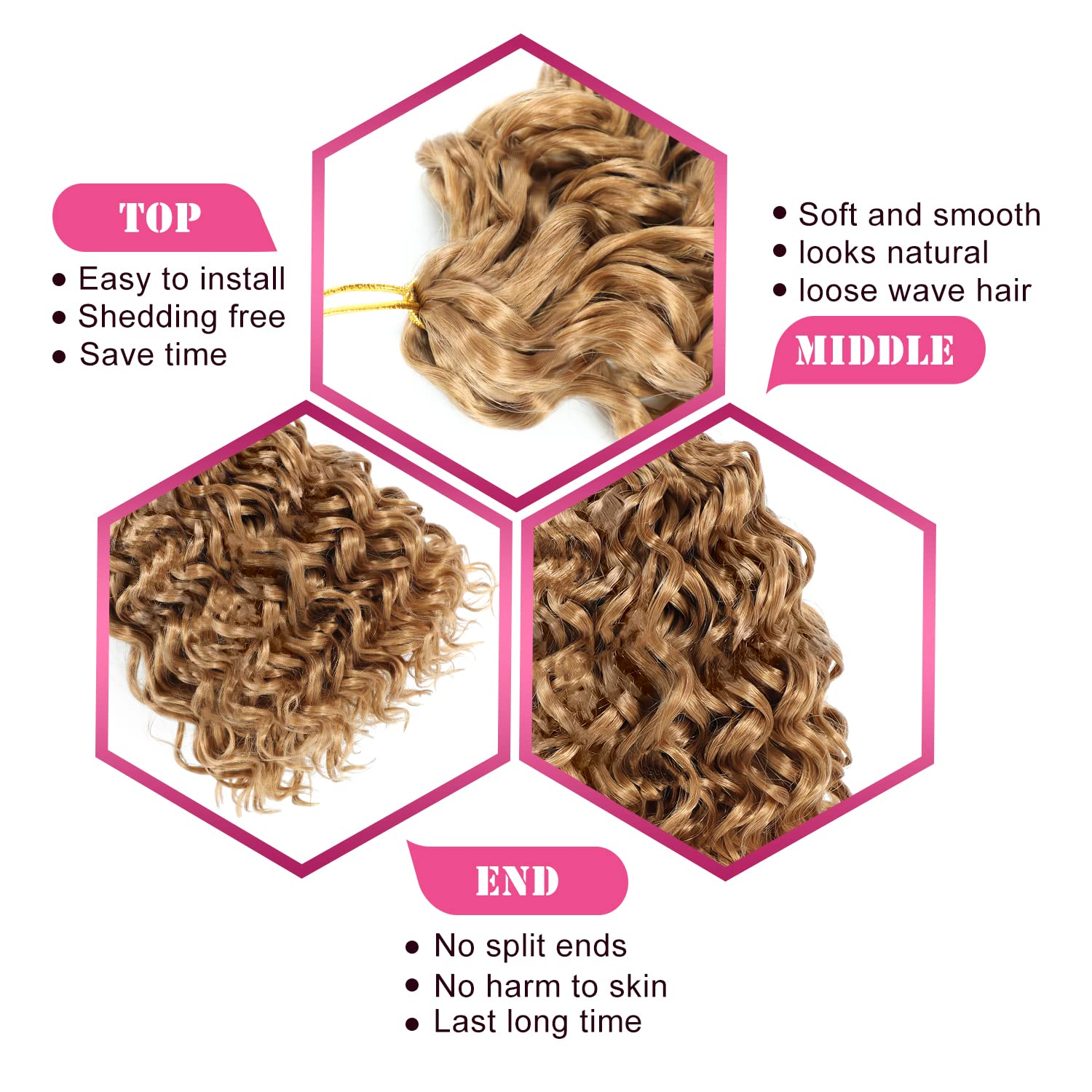 Gogo Curl Crochet Hair 8 Inch 6 Packs Short Curly Crochet Hair Beach Curl Water Wave Curly Crochet Braids Hair, Deep Wave Synthe