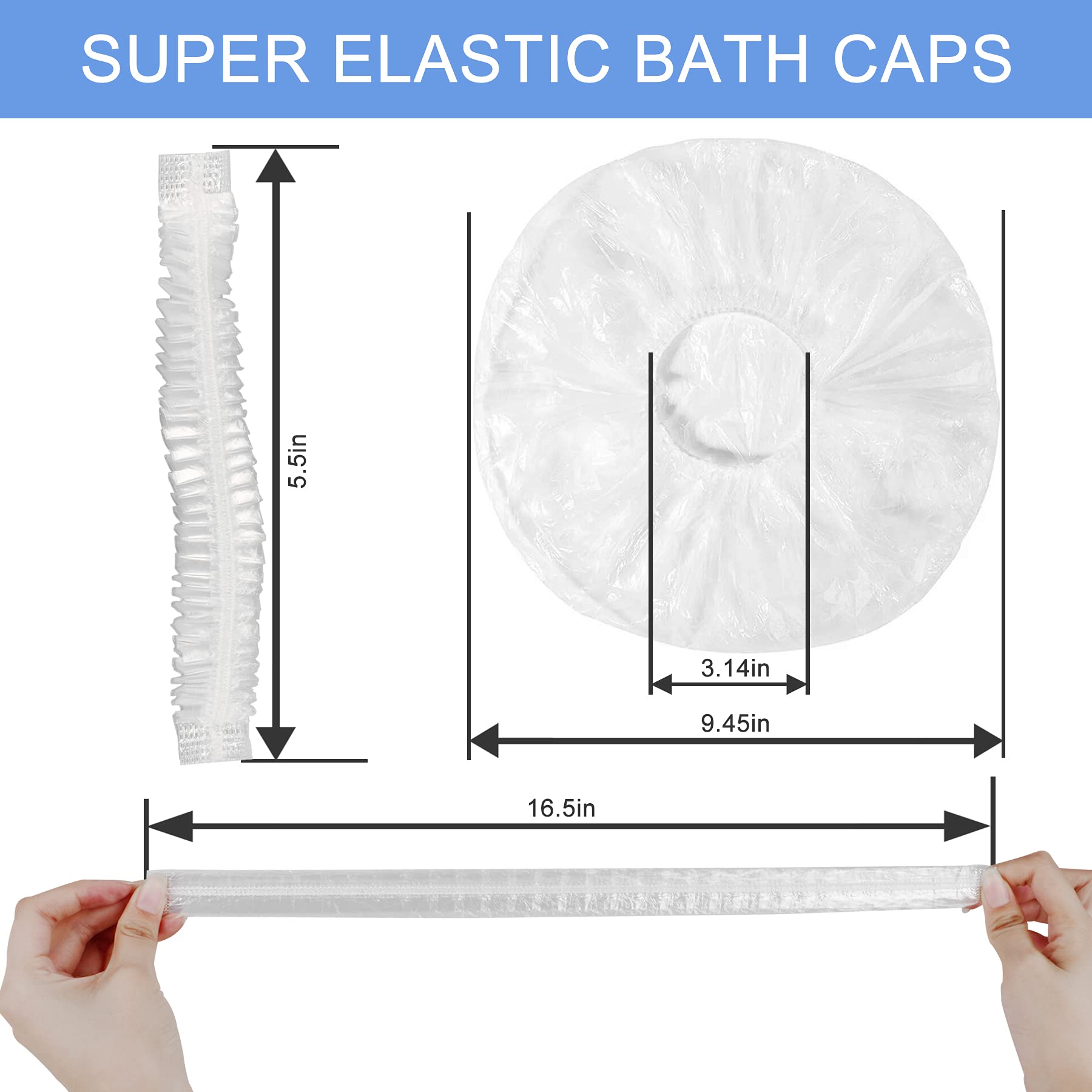 150 Pcs Upgrade Disposable Shower Caps. Ceizioes Waterproof Hair Bath Caps. Thickening Shower Cap For Women Kids Girls. Hotel An