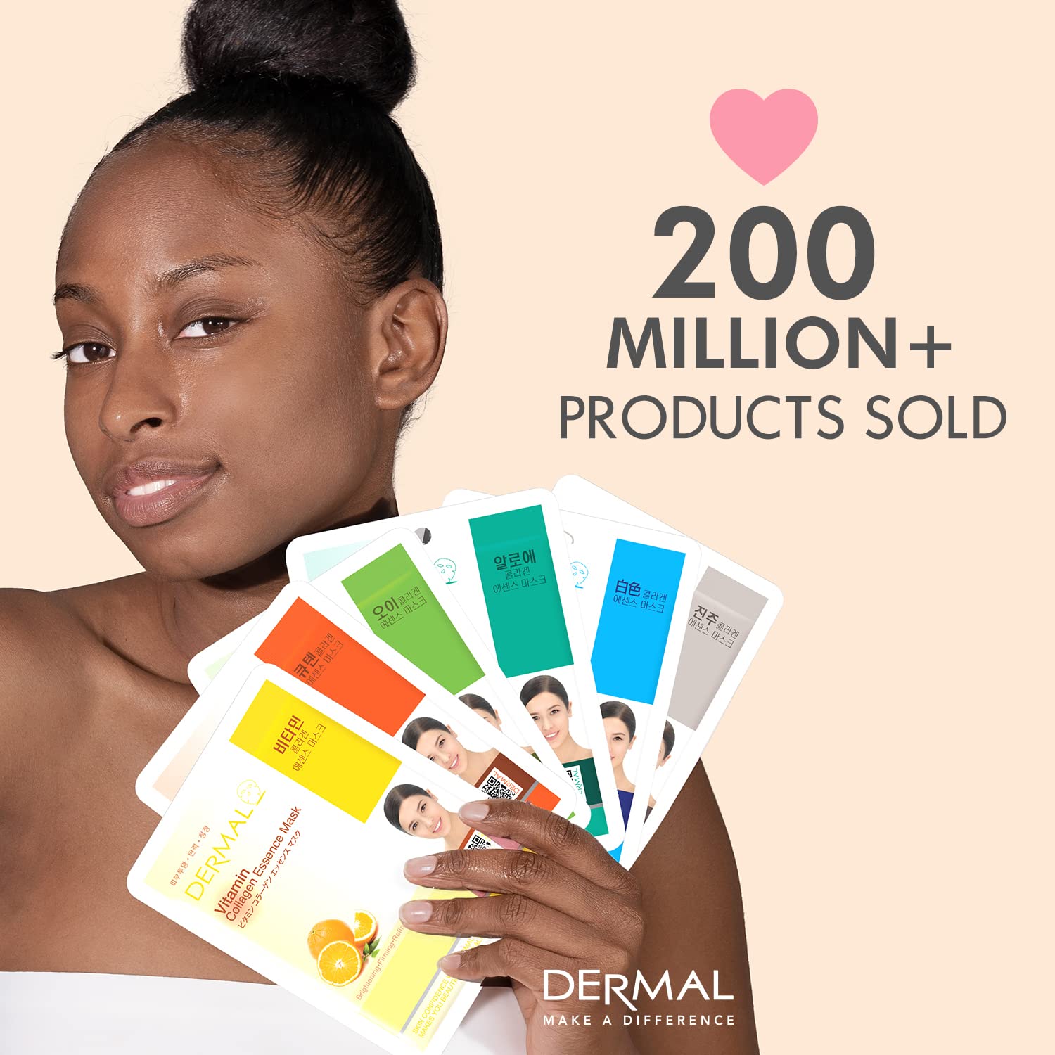 Dermal 12 Combo Pack Collagen Essence Korean Face Mask, Hydrating & Soothing, Unisex Skin Treatment Mask