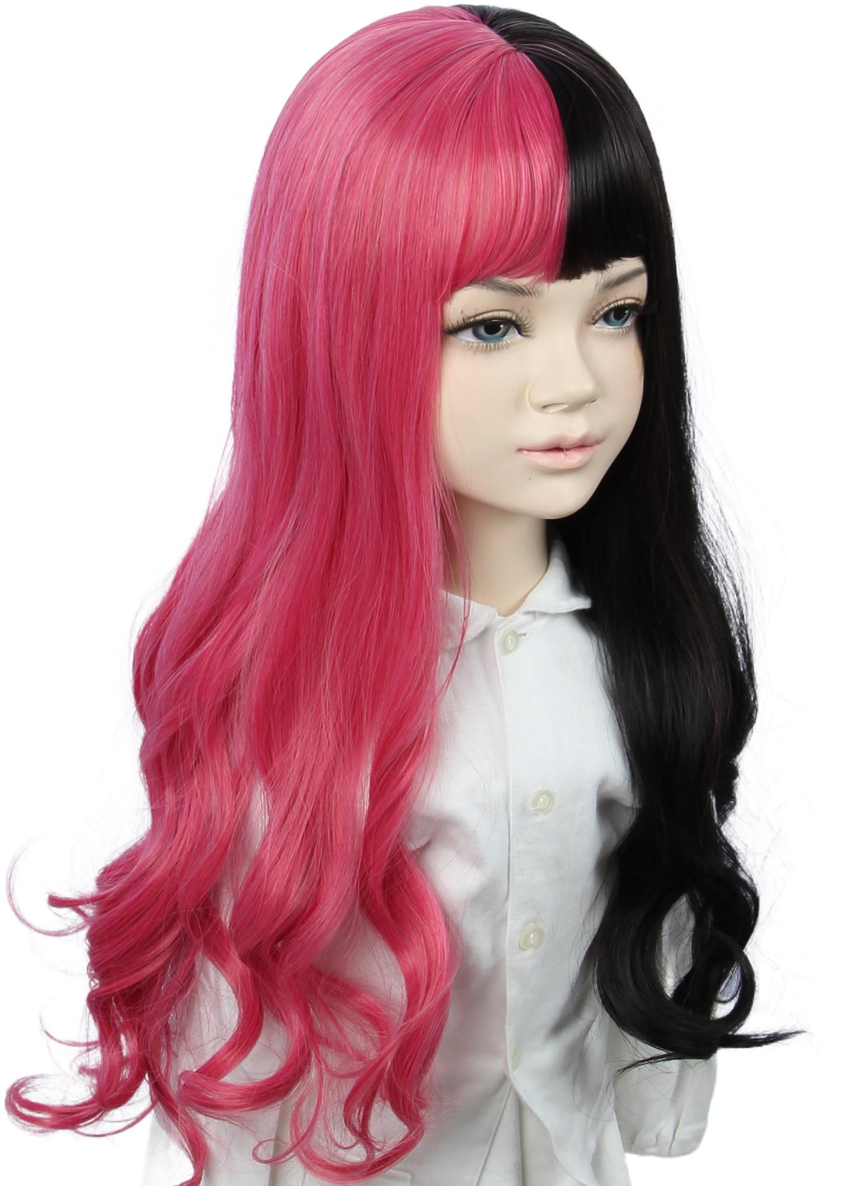 Linfairy Kids Pink And Black Wig Halloween Costume Cosplay Wig For Child