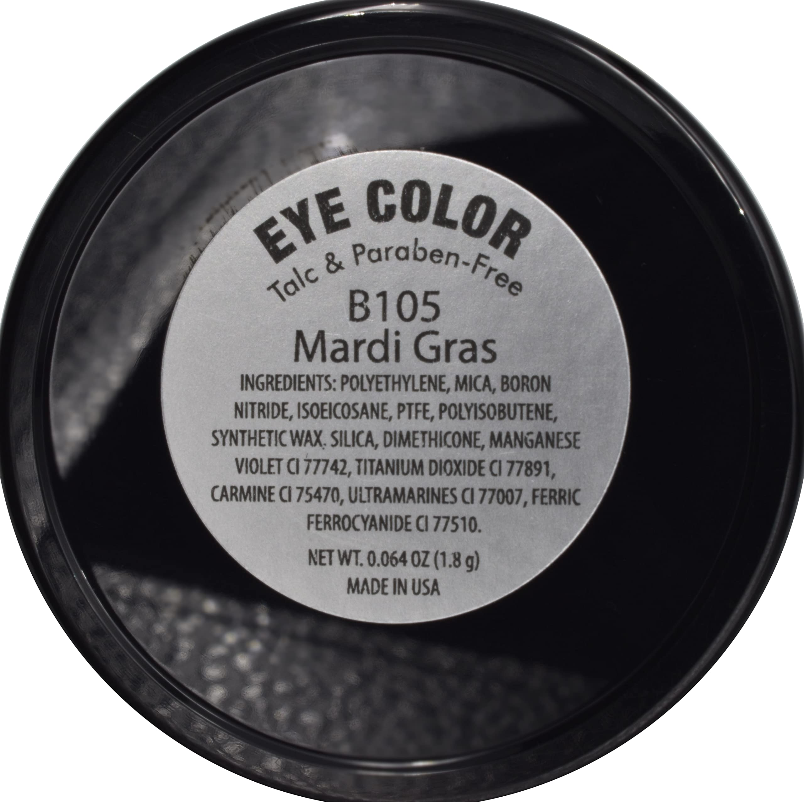 Pure Ziva Mardi Gras Shimmering Purple Pink Violet Pressed Powder Single Vegan Eyeshadow; Talc, Paraben & Cruelty Free