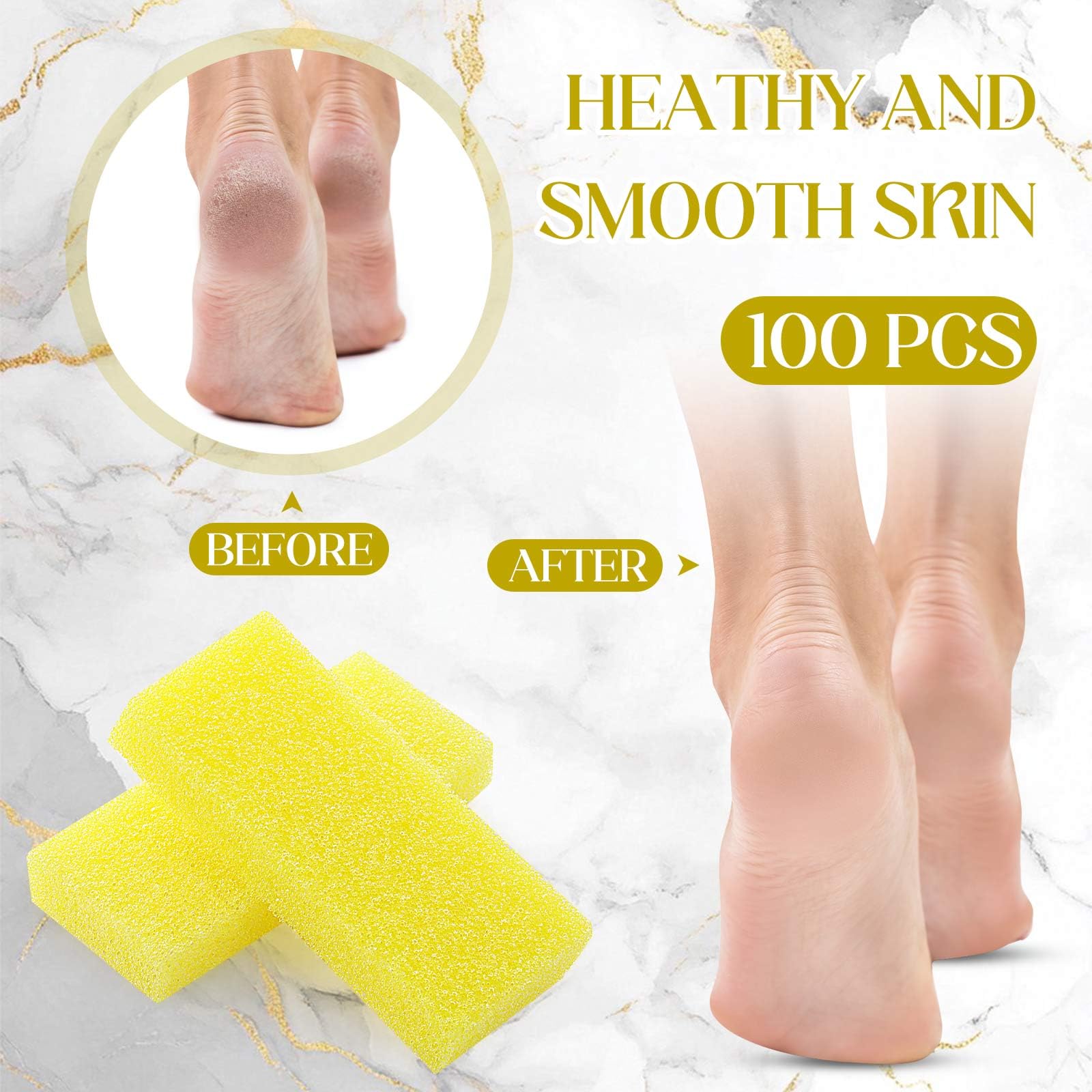 Batiyeer 100 Pcs Pumice Stone for Feet Scrubber Dead Skin Disposable Pedicure Pumice Stone Foot Shower Scrubber for Heel Cuticle