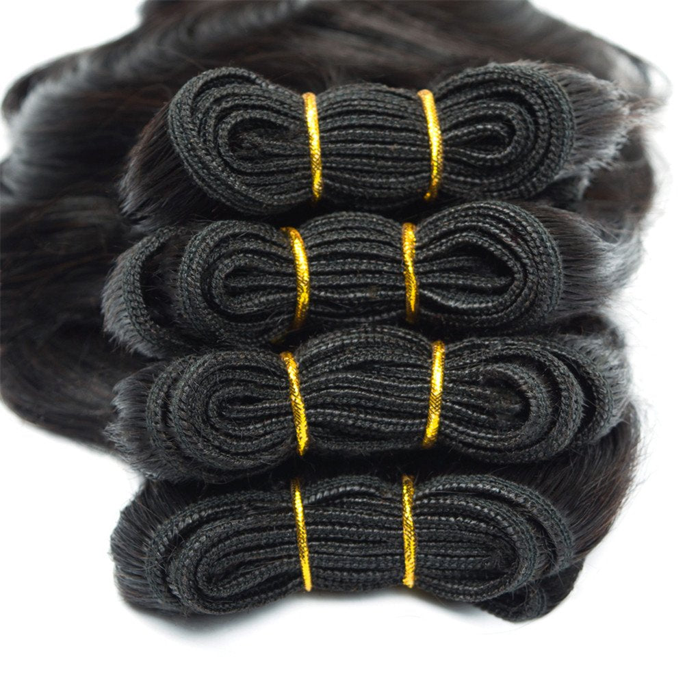 4Bundles Brazilian Body Wave Virgin Hair Extension Human Hair Bundles 8Short Virgin Brazilian Hair Weaves 50G/Pcs Human Hair Ext