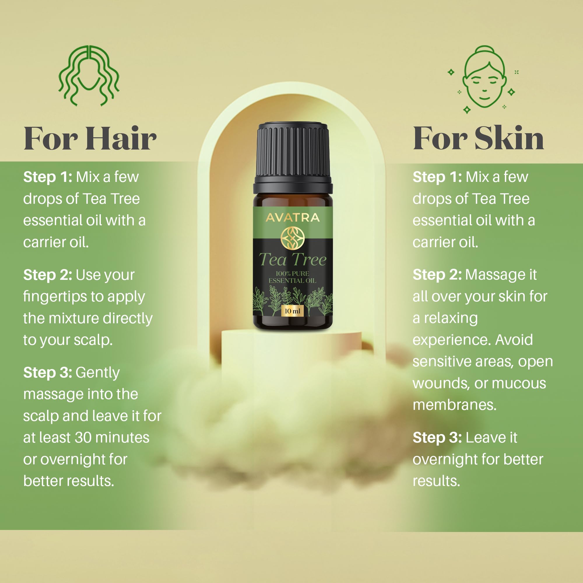 Avatra Pure Tea Tree Essential Oil for Skin, Hair, Face, Acne, Scalp, Foot and Toenails Fungus, 100% Natural Tea Tree Essential