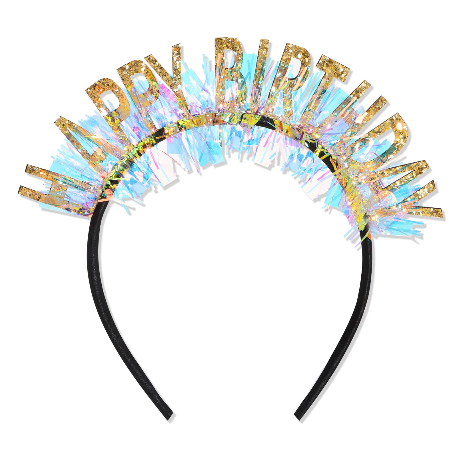 CIEHER Happy Birthday Headband for Women Girls Birthday Gifts Birthday Decorations Gold