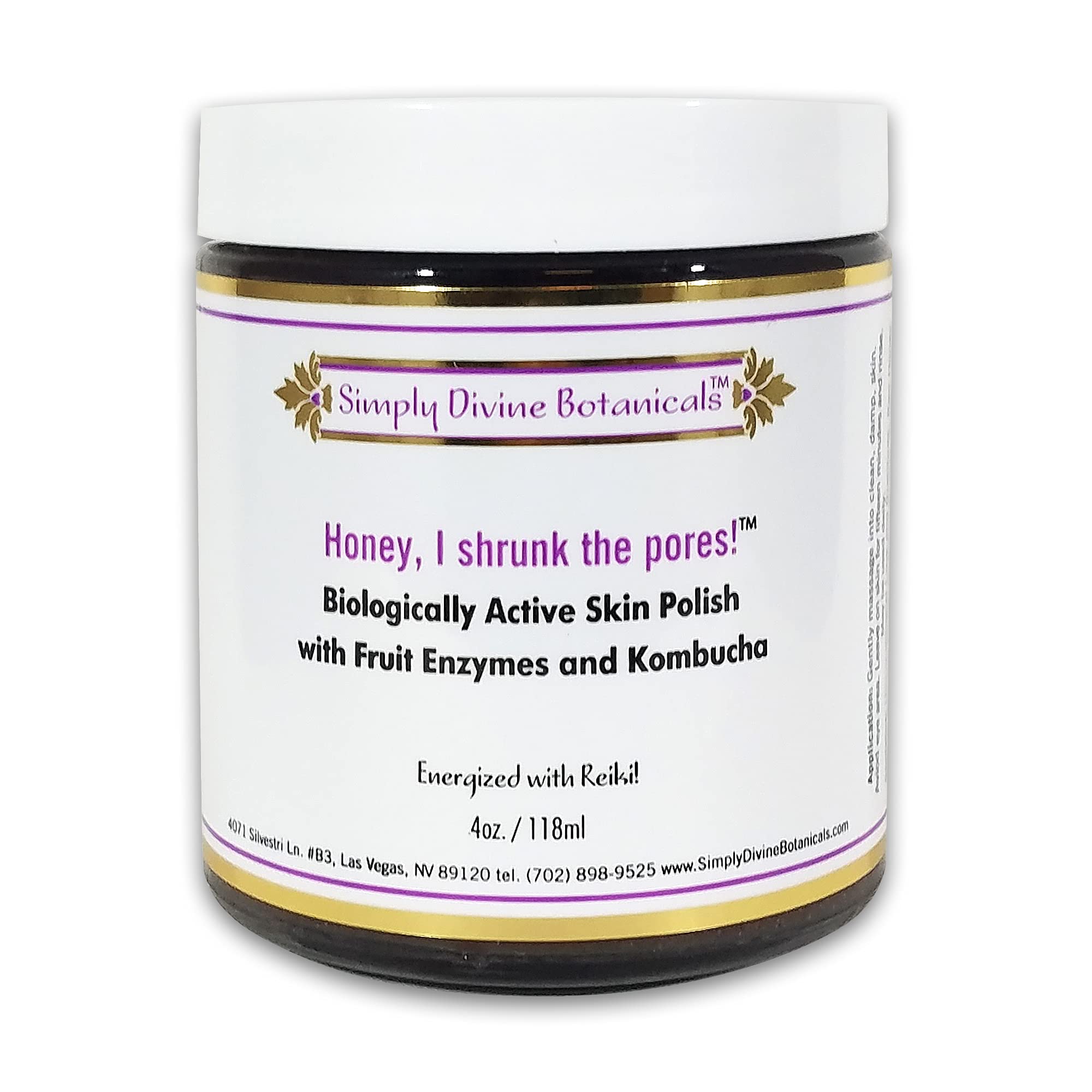Simply Divine Botanicals Honey I Shrunk The Pores - All-Natural and Organic Skin Polish to Tighten Skin, Reduce Pores, Exfoliate