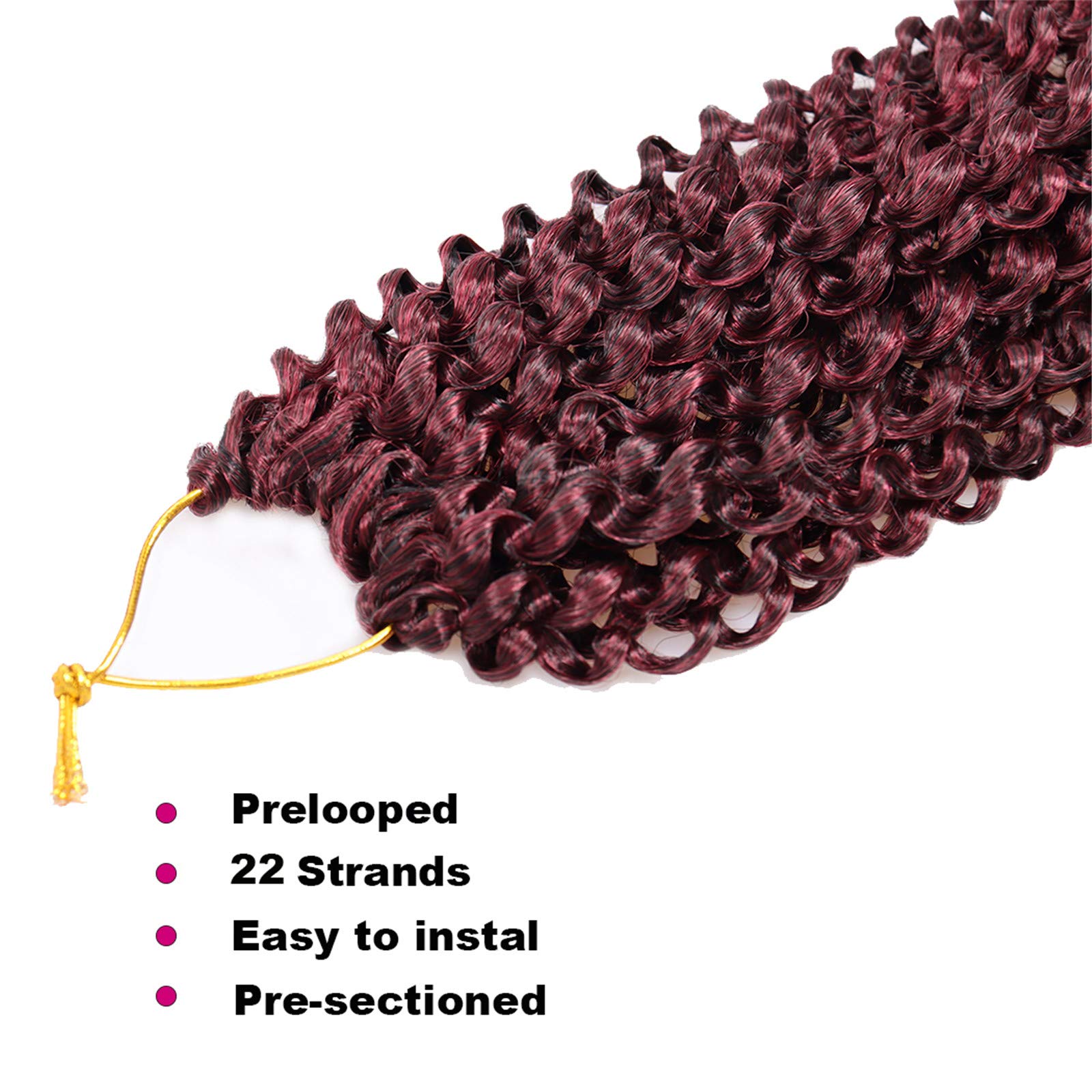 Dorsanee Ombre Burgundy Passion Twist Hair 14 Inch 7 Packs Water Wave Crochet Hair Long Bohemian Curly Braiding Hair For Butterf