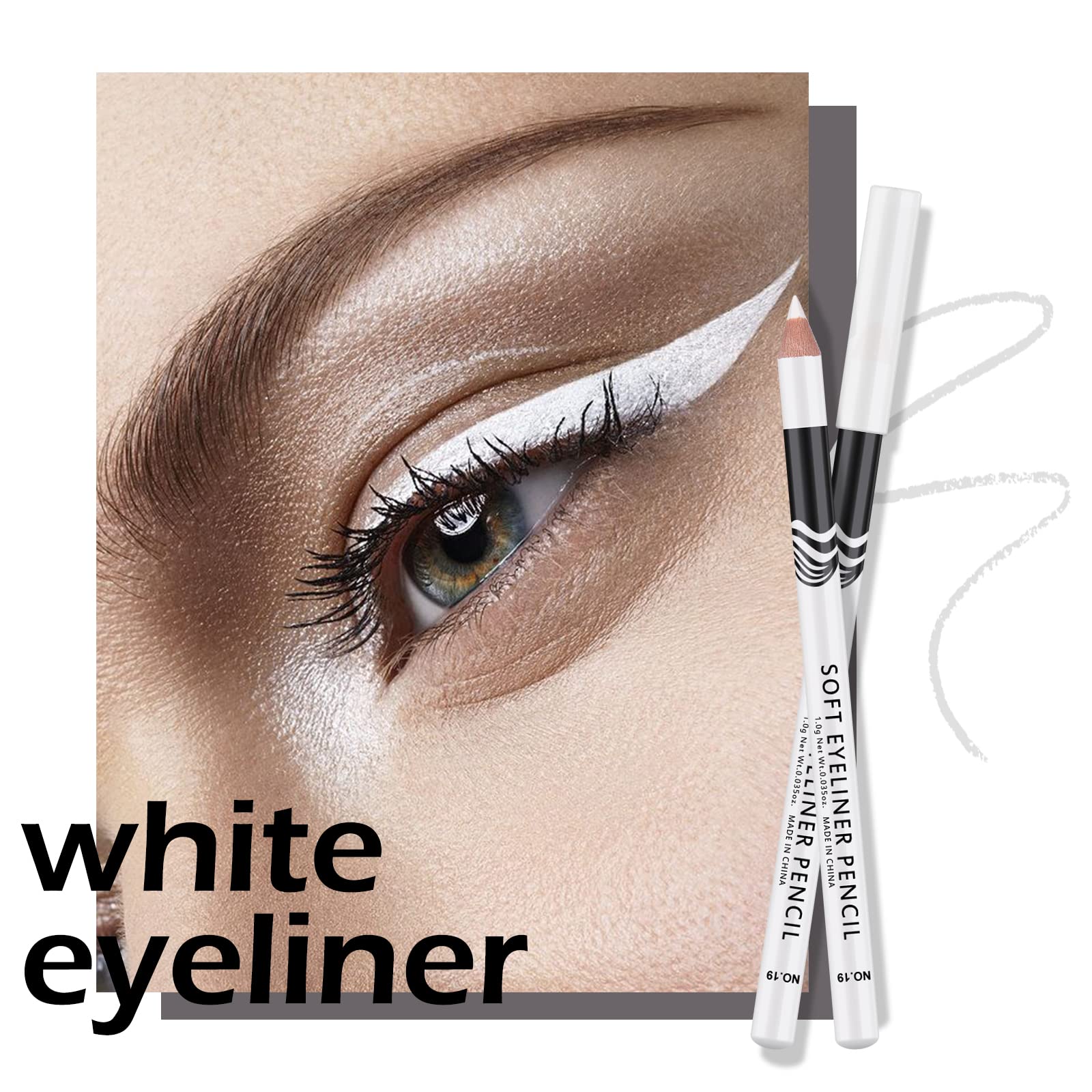 Ownest 12 Packs Professional Highlighter Eye Liner Pen, Soft Strokes Easy To Color Eyeshadow Pencil, Waterproof, Long Lasting, W