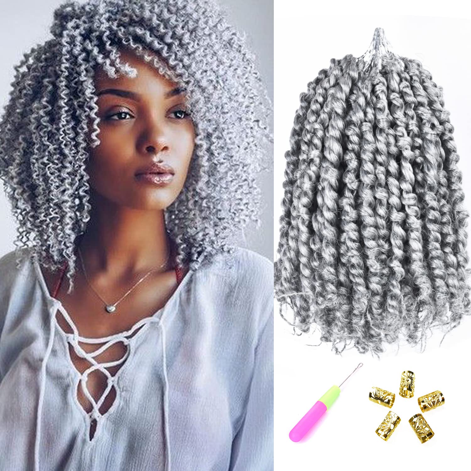8 Inch Passion Twist Crochet Hair for Black Women 8 Packs Pre-twisted Passion Twists Crochet Braids Hair Pre-looped Bohemian Twi