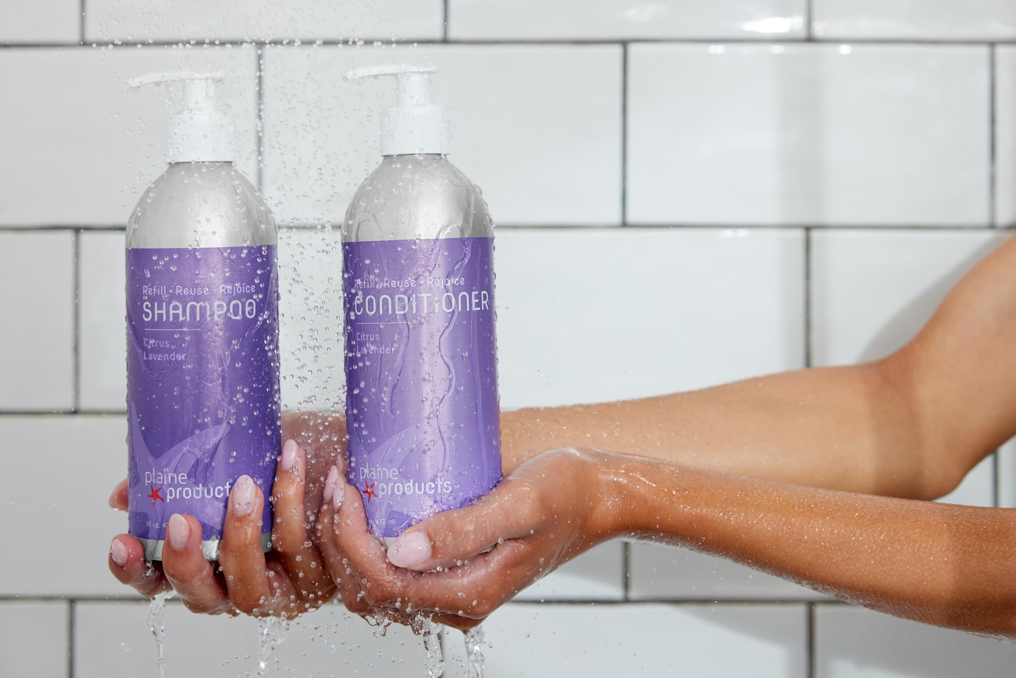 Eco-Friendly Shampoo And Conditioner - Citrus Lavender - Sulfate Free, 16Oz (Refillable Bottles With Pumps)