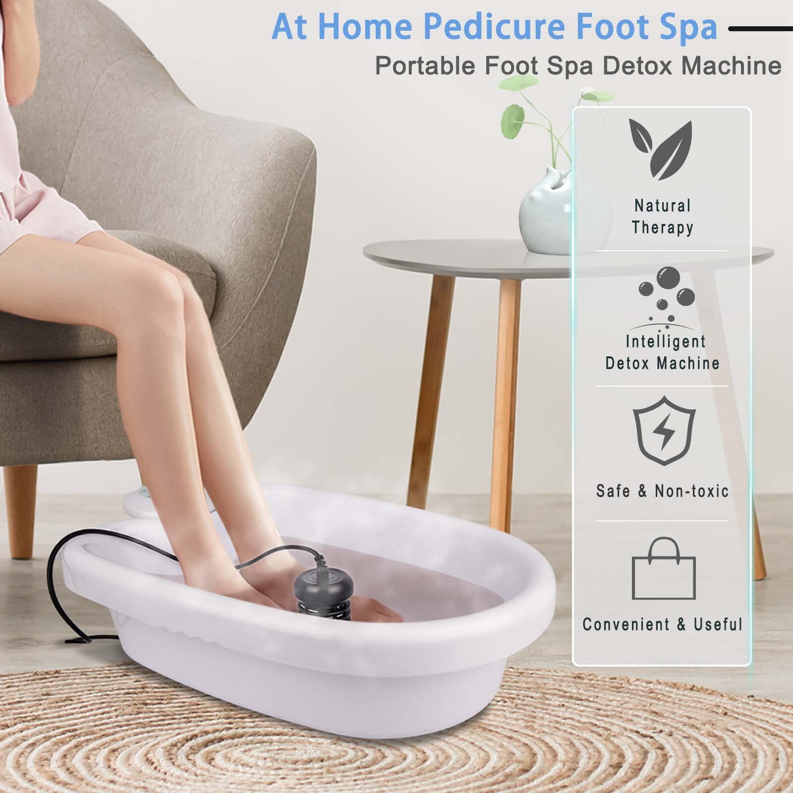 Boeetech Ionic Foot Detox Machine With Foot Massage Roller, Ion Detox Foot Bath Machine, Portable Chi Detox Foot Spa Ionic Clean