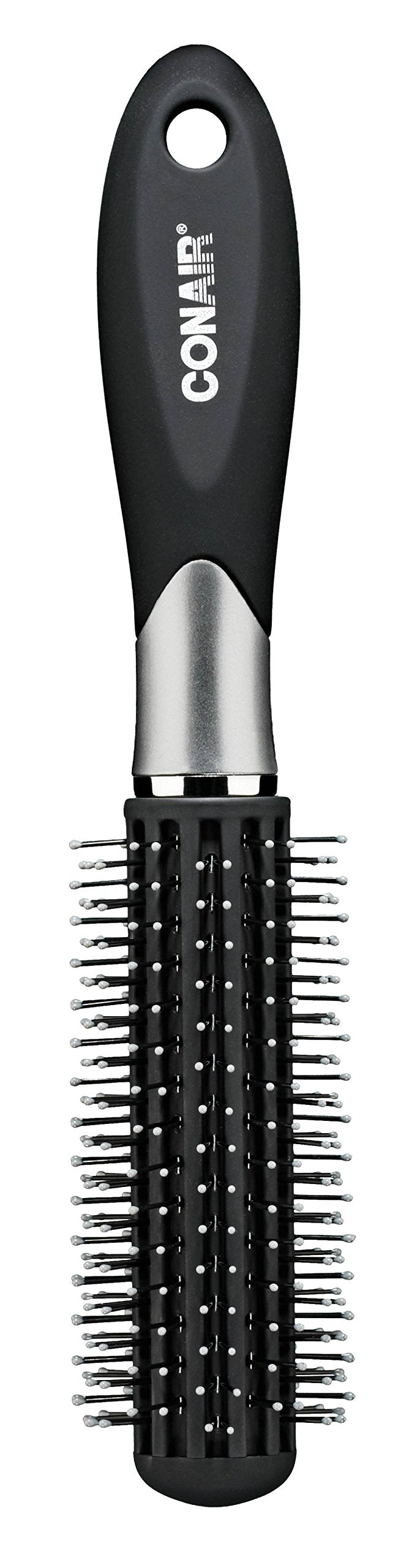 Conair Velvet Touch Full Round Nylon Brush, 1 Count, Model 77202Z, Color May Vary
