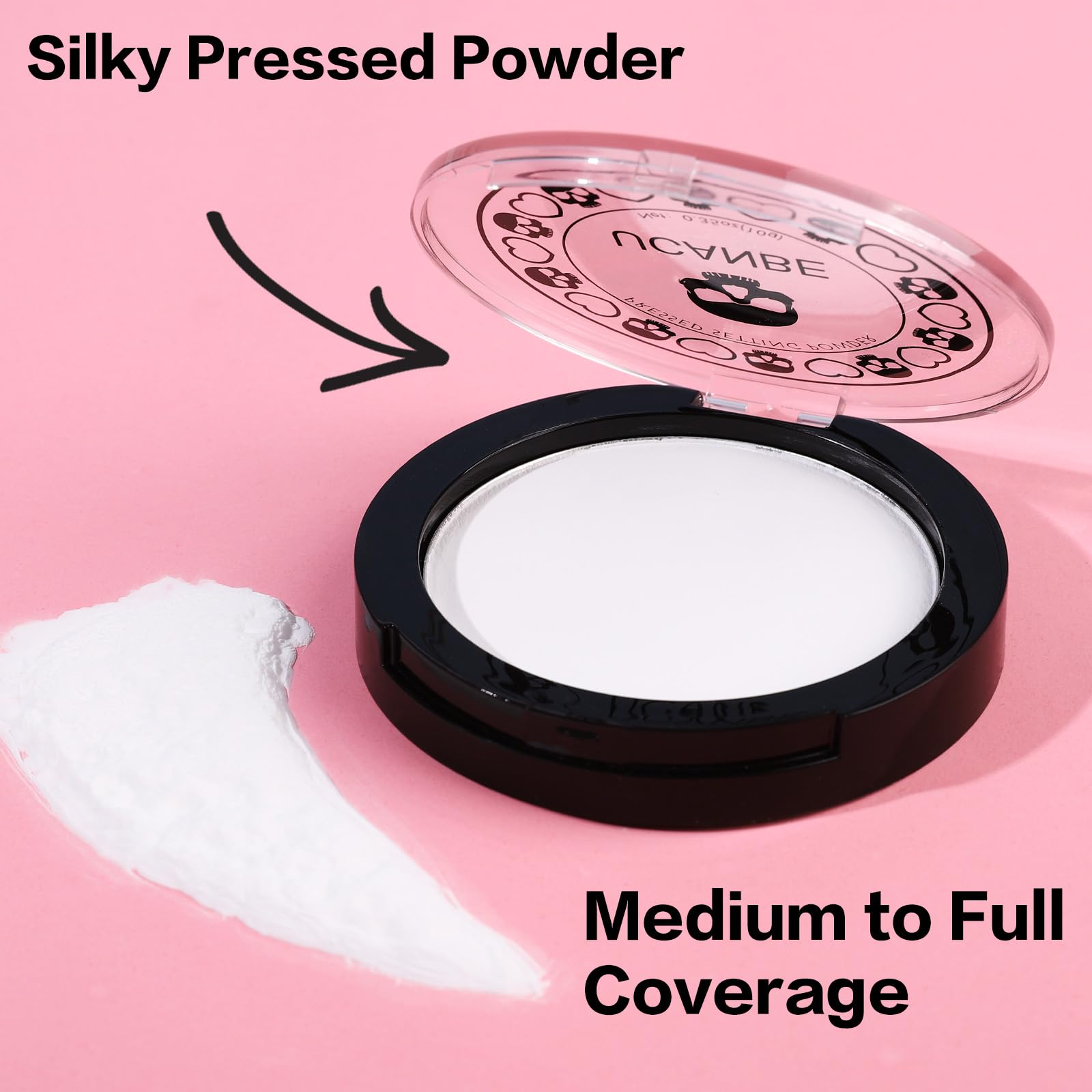 Ucanbe White Pressed Setting Powder For Special Effects & Halloween Makeup, Translucent Matte Finishing Powder, Baking White Fac