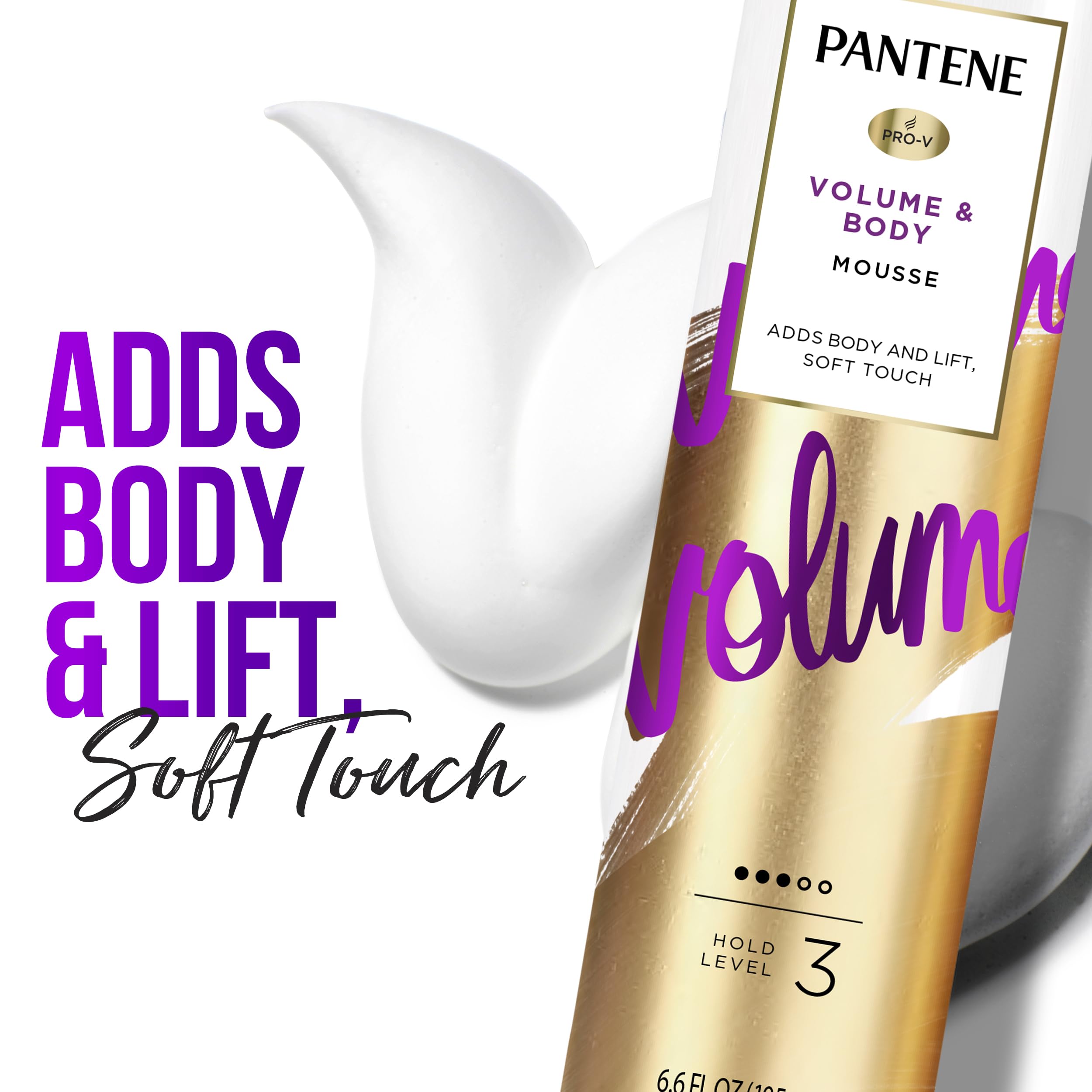 Pantene Pro-V Volume Body Boosting Mousse To Boost Fine, Flat Hair For Maximum Fullness, 6.6 Oz