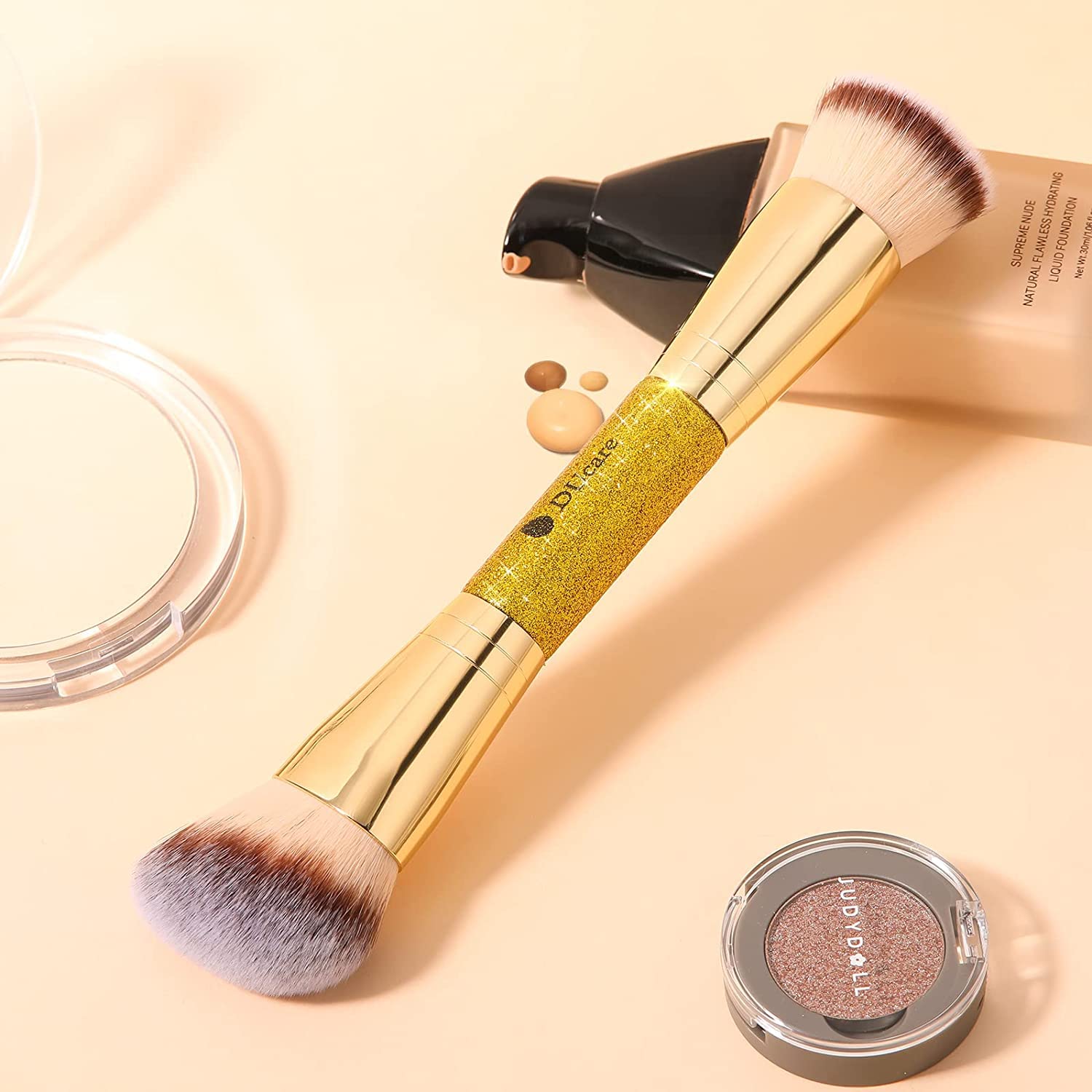 Ducare Foundation Brush Contour Bronzer Makeup Brush Double Ended Self Tanner Brush Sculpting Brush For Blending Liquid Powder C