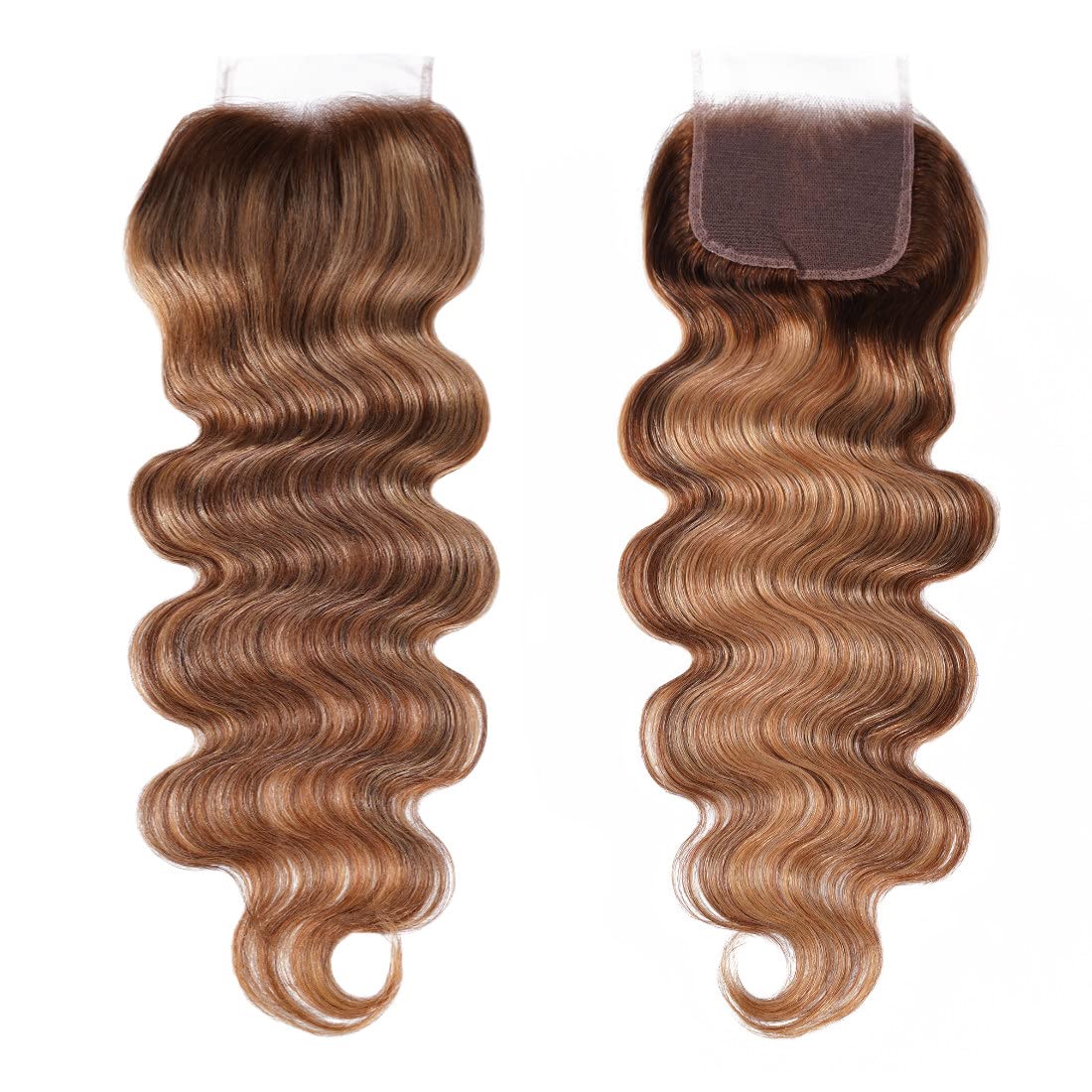 UNICE Honey Blonde Highlight Body Wave 4x4 Lace Closure Free Part 14 inch 100% Remy Human Hair Closure for Women TL412 Color
