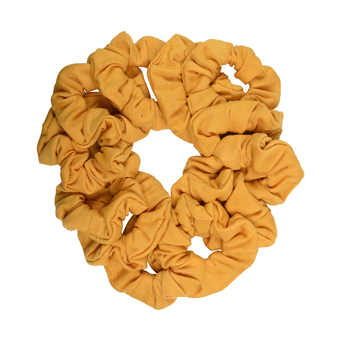 12 Pack Solid Hair Ties Scrunchies (Mustard)
