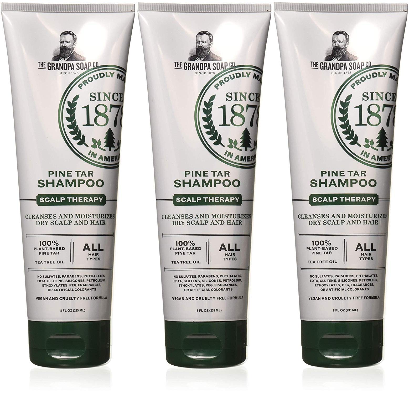 Grandpas Pine Tar Shampoo, 8 Ounce - 3 pack
