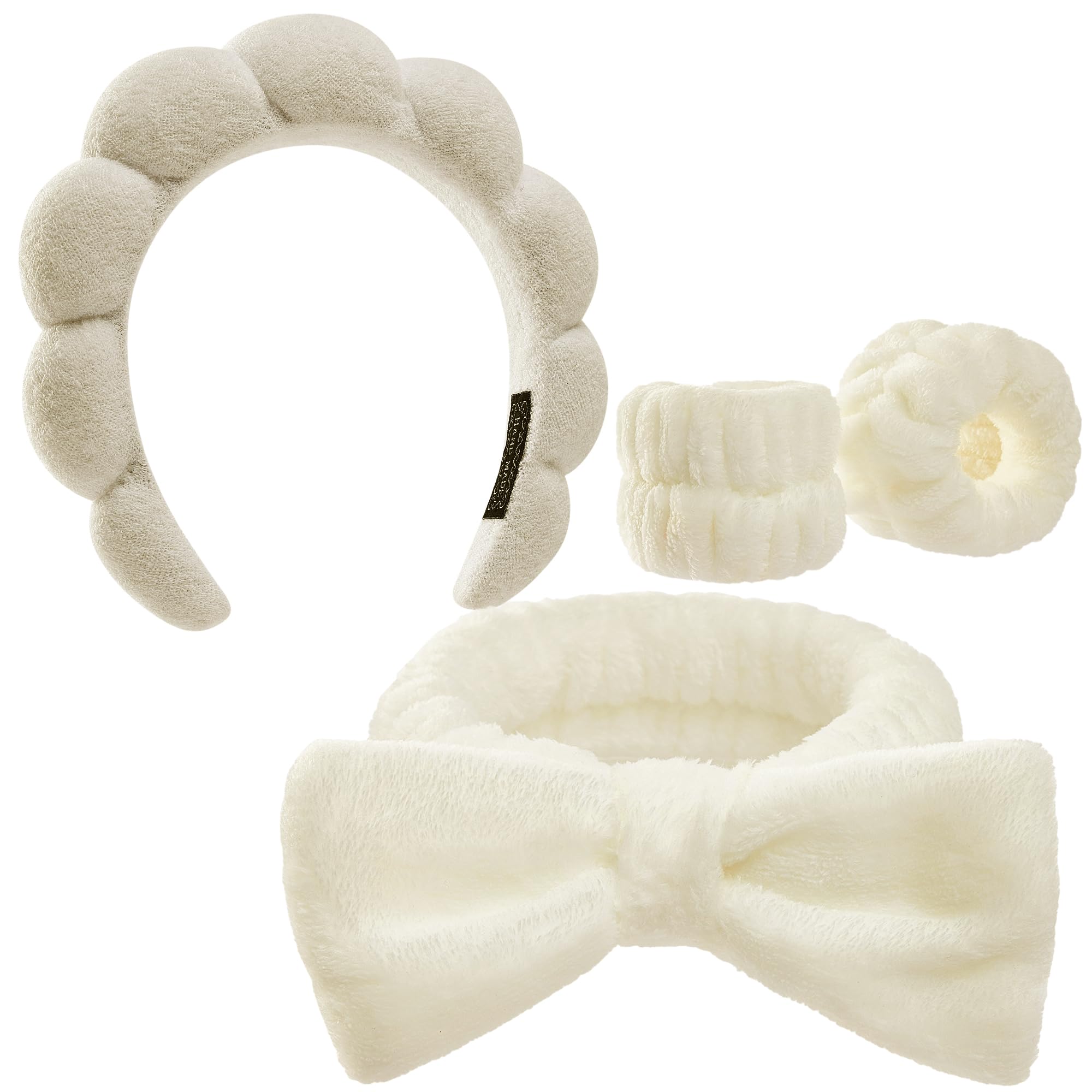 Ztomine Headbands for Women - Spa Headband and Wristband Set - Headband for Washing Face,Facial Mask,Makeup and Skin Care,Gifts 