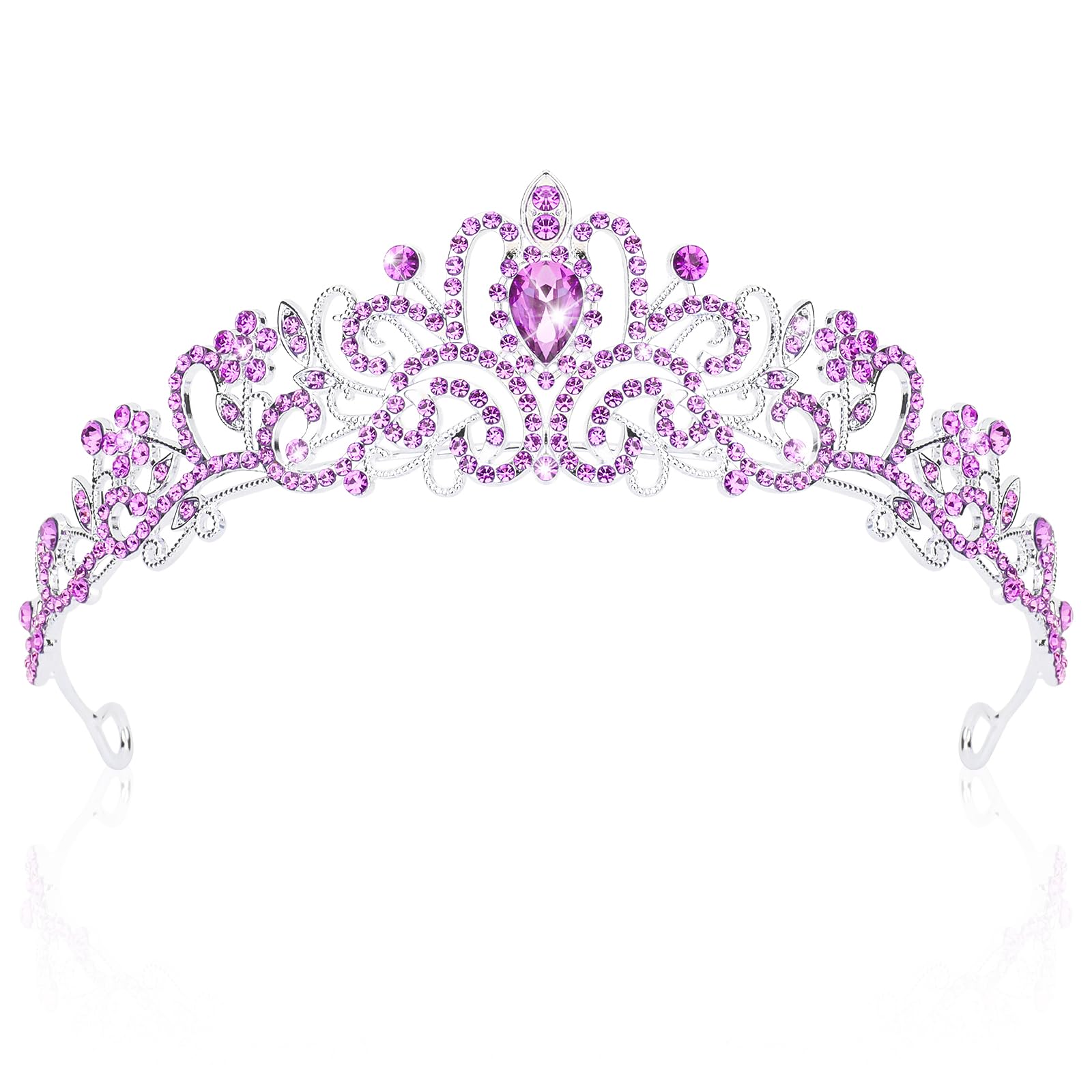 CIEHER Purple Crown Purple Tiara Prom Crowns for Women Purple Queen Crown Princess Crown for Girls Luxury Rhinestone Purple Crow