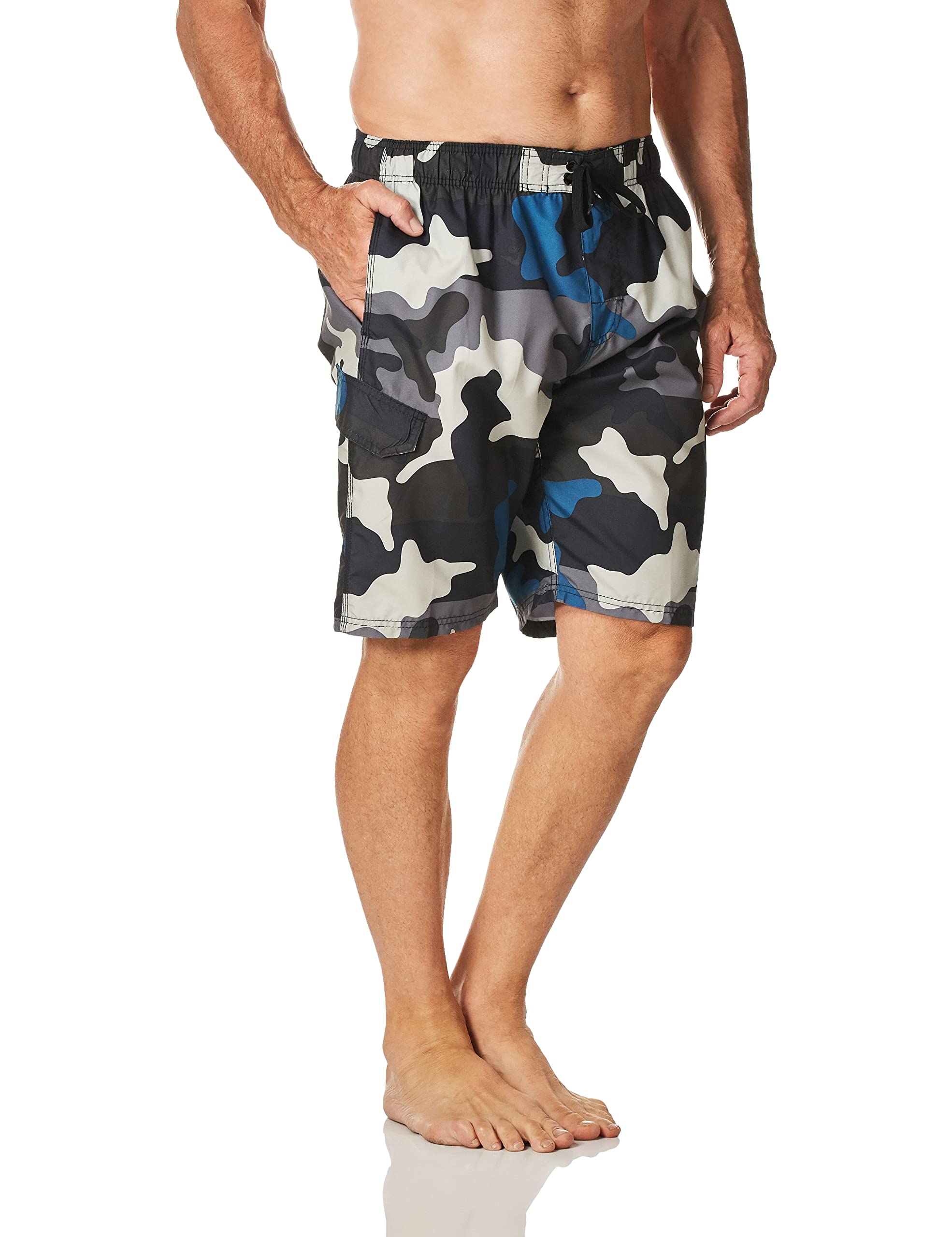 Kanu Surf Mens Infinite Swim Trunks (Regular  Extended Sizes), Surf camo Black, 4X