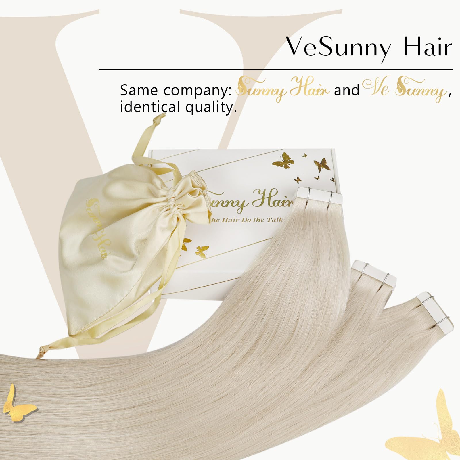 Ve Sunny Invisible Tape In Hair Extensions Blonde Hair Extensions Tape In Real Human Hair Platinum Blonde Tape In Human Hair Ext