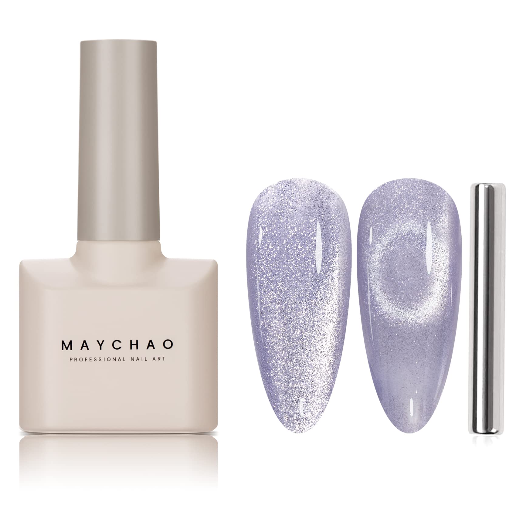 Maychao 15Ml Cat Eye Gel Nail Polish 1Pc Violet Gel Polish With Magnet Soak Off Holographic Magnetic Nail Polish For Nail Art Ma