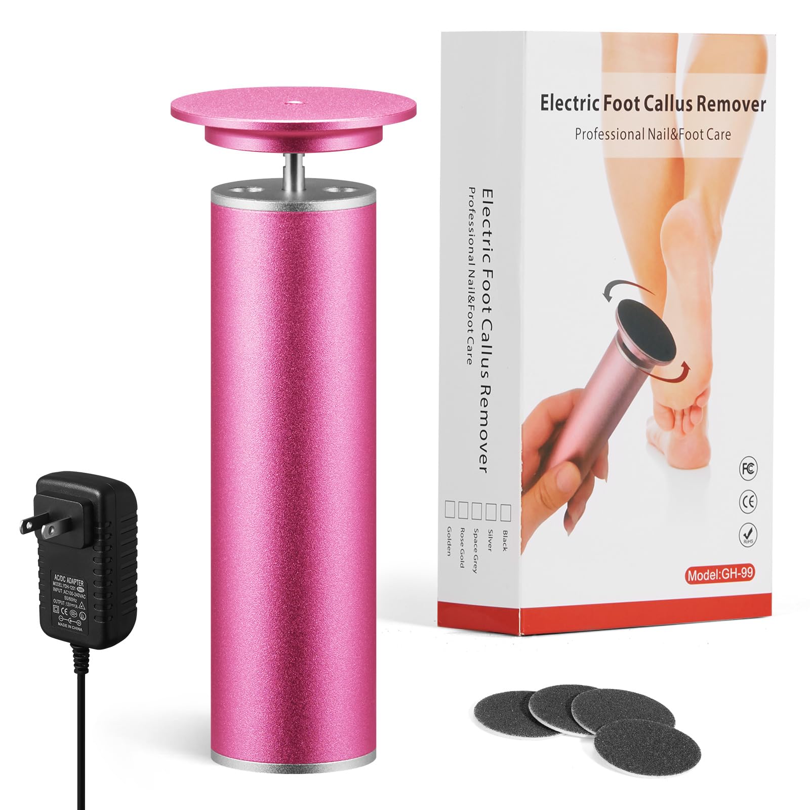 Professional Electric Foot File, Adjustable Rotatable Electronic Foot Dead Skin Remover Callus Remover Tool For Home & Nail Salo