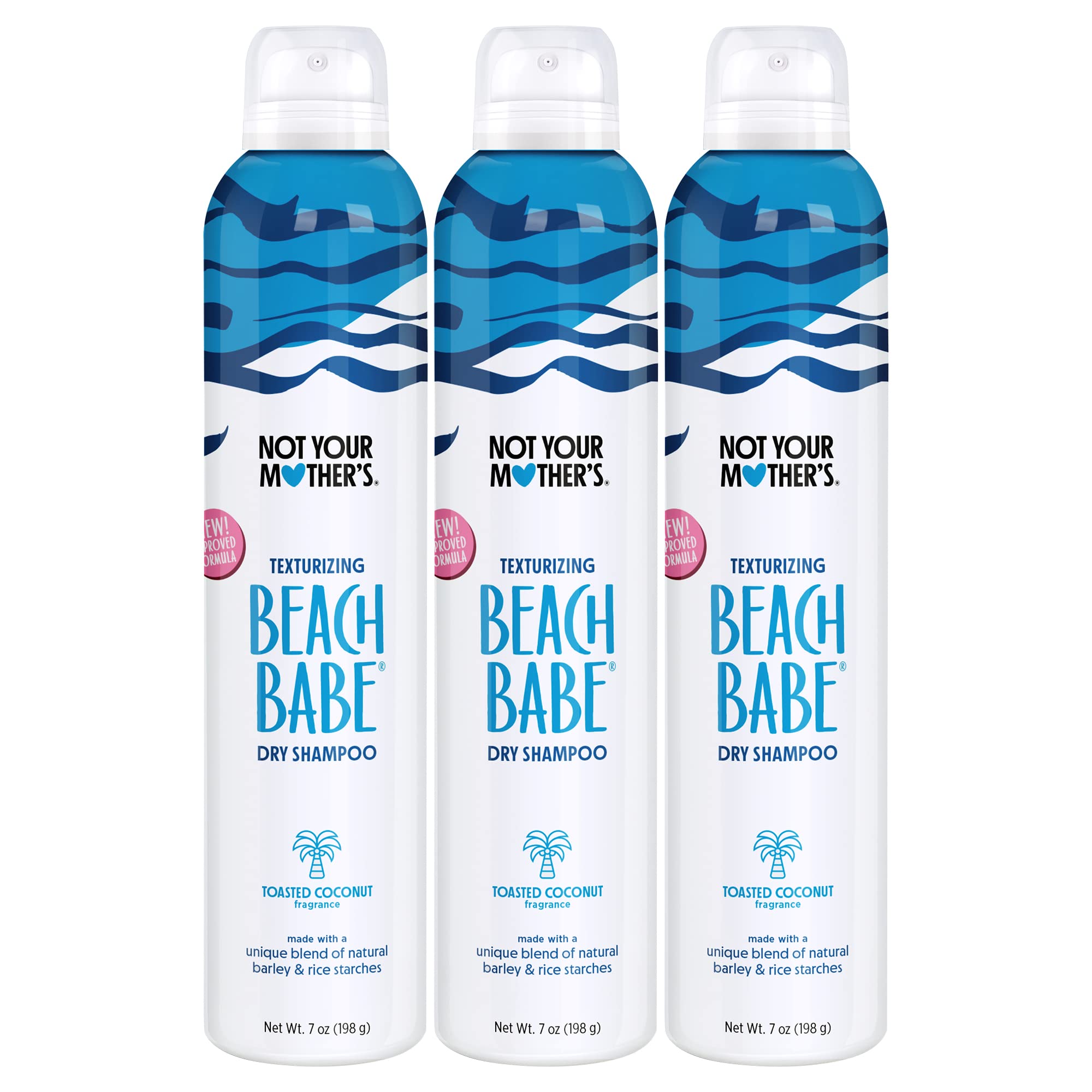 Not Your Mother's Beach Babe Dry Shampoo (3-Pack) - 7 oz Dry Shampoo - Instantly Absorbs Oil - Hair Essentials for Back to Schoo