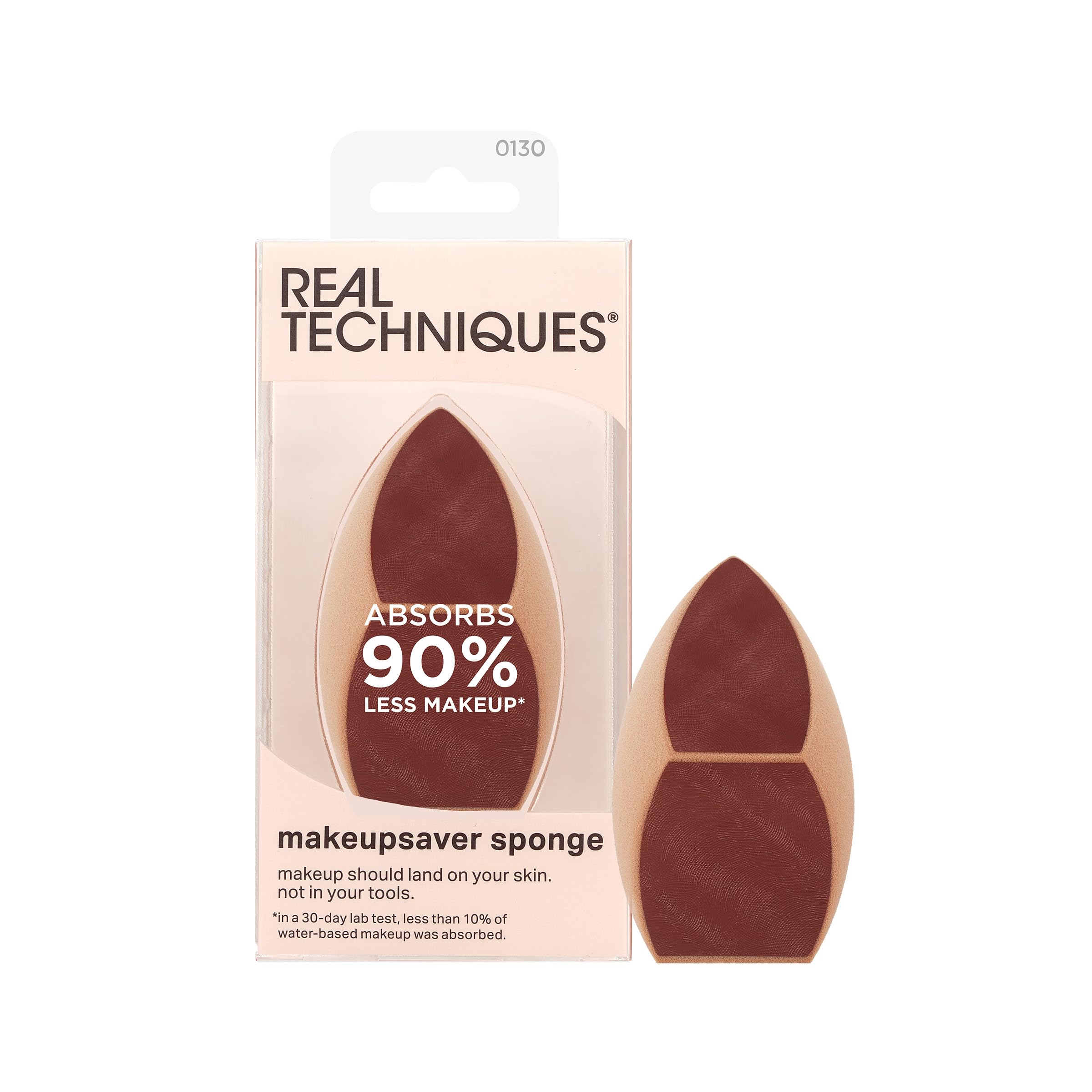 Real Techniques Makeupsaver Sponge, Makeup Blender Sponge For Liquid & Cream Formulations, Natural Finish & Reduces Makeup Waste