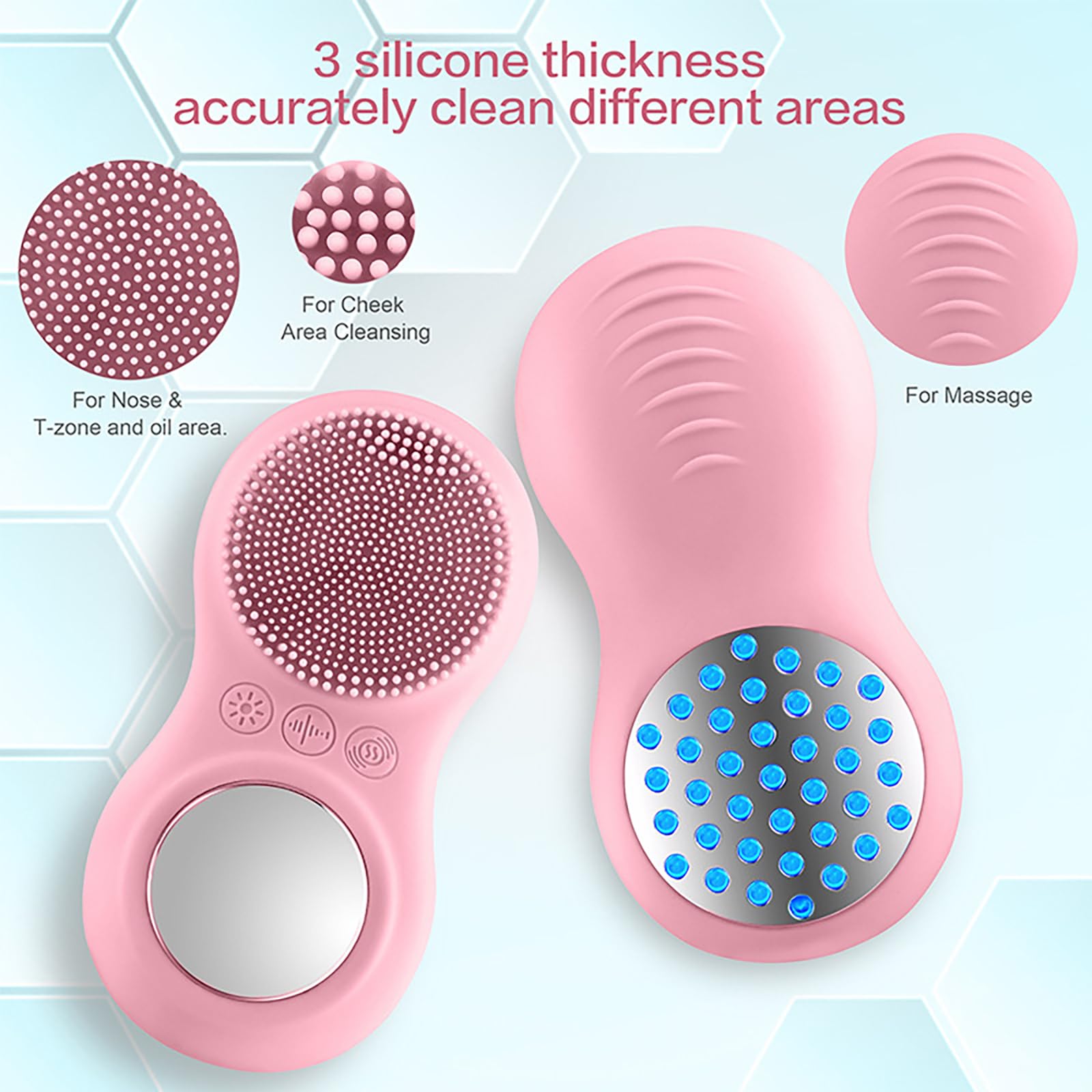 Fantasyday Facial Cleansing Brush, Silicone Face Scrubber Exfoliator For Men Women - Waterproof - Effective Deep Cleansing, Blac