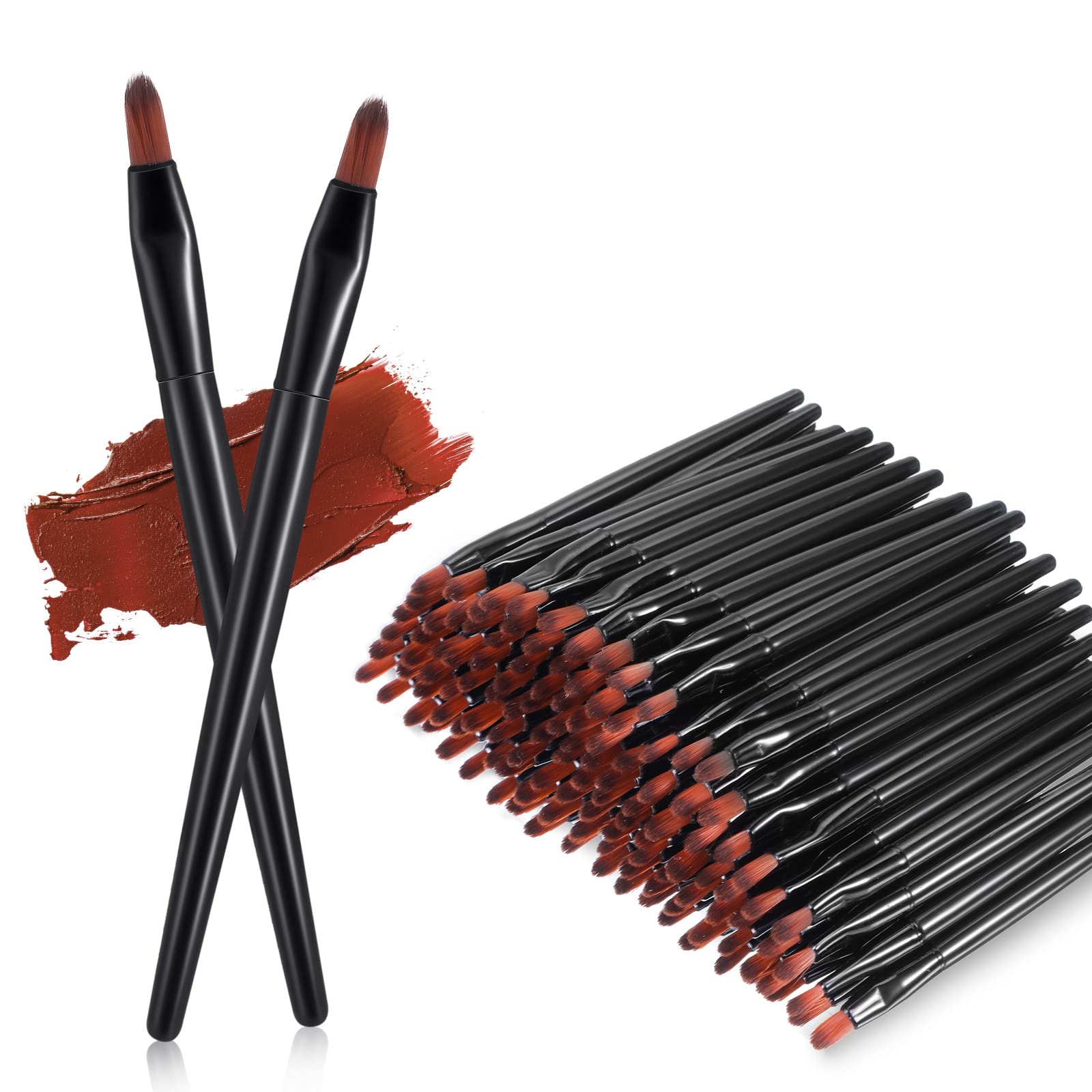 Yaomiao 120 Pcs Disposable Lip Brushes Small Lip Applicators Bulk Disposable Multifunctional Lip Brush for Lipstick Brush Makeup