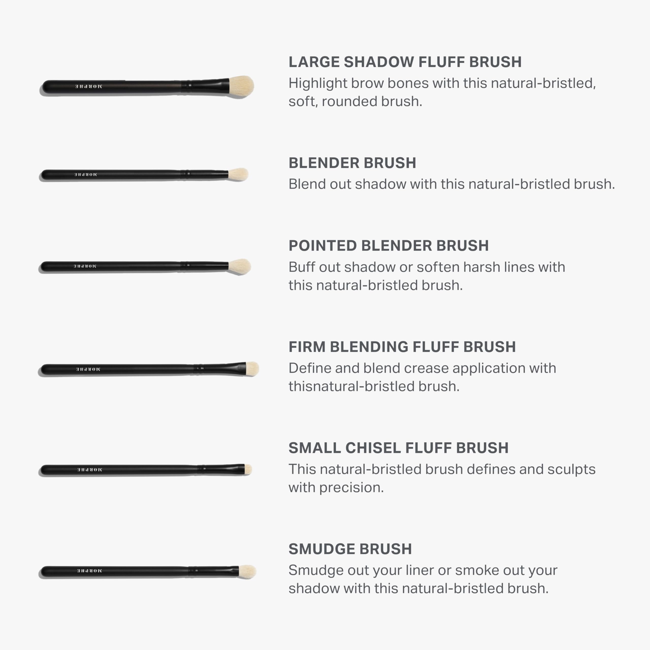 Morphe Eye Obsessed Makeup Brushes - 12 Piece Eyeshadow Brush Set - Lining, Blending & Angled Eyeshadow Brushes - Made with Natu