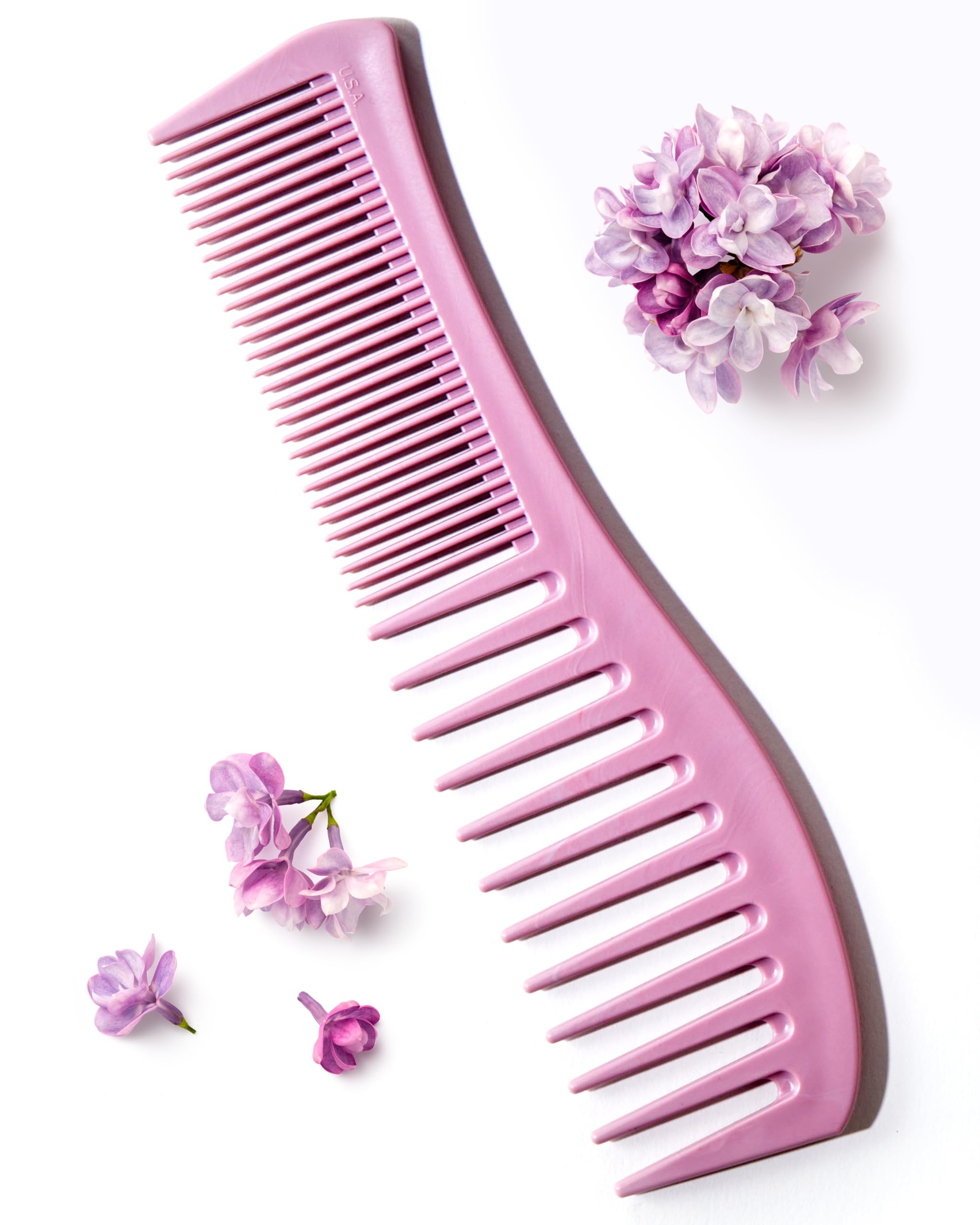 Detangling Hair Comb for Women - 2-Sided Gentle Styling Comb With Wide and Fine Teeth - Conditioning and Detangling Comb for Thi