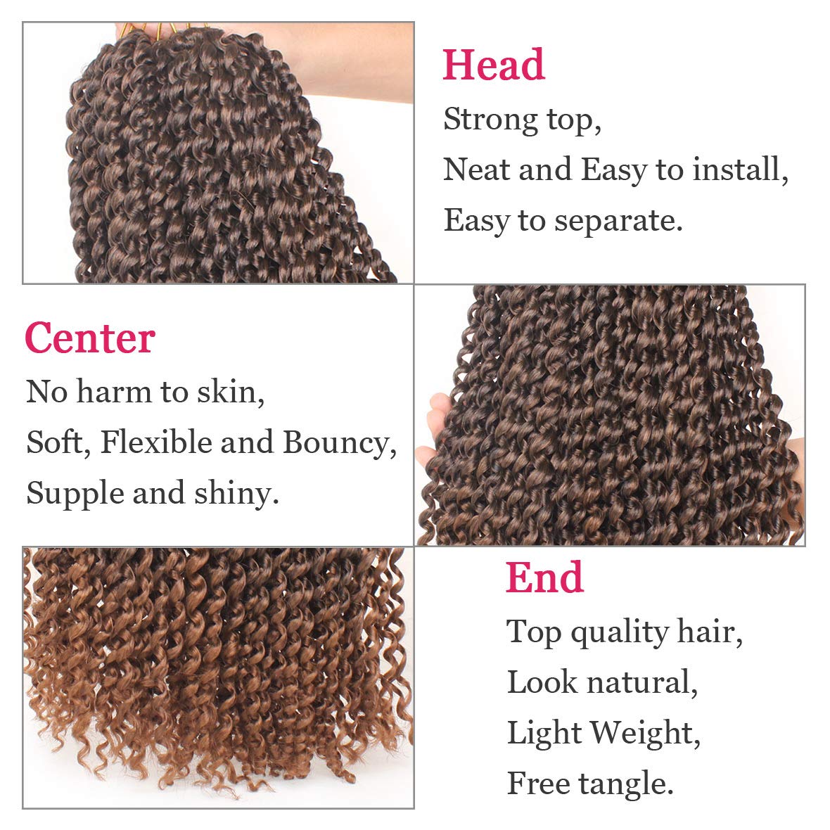 Leeven 18 Inch Ombre Color Water Wave Crochet Twist Hair For Butterfly Locs 2Pcs Curly Passion Twist Crochet Hair For Women Synt