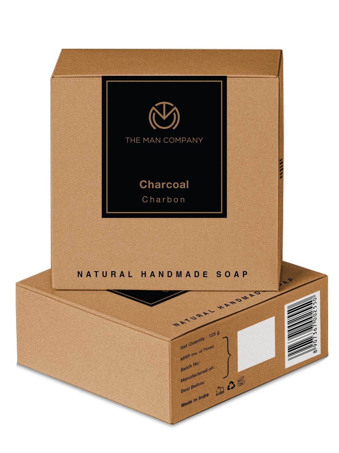The Man Company Activated Charcoal Natural Hand Made Soap | Tan & Dead Skin Remover - Pack Of 2