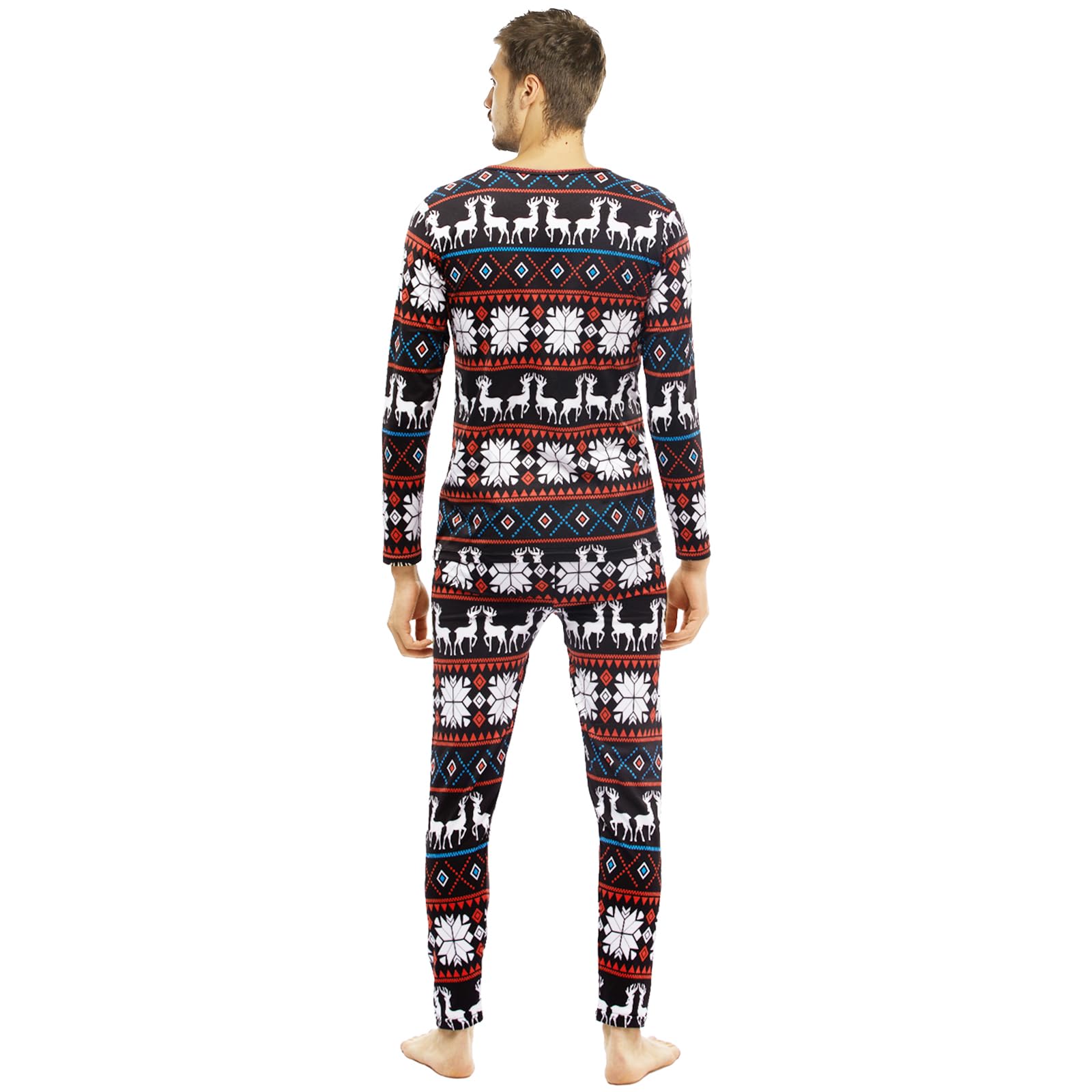 Thermal Underwear for Men Fleece Lined Long Johns Base Layer Top and Bottom Set for cold Weather christmas M