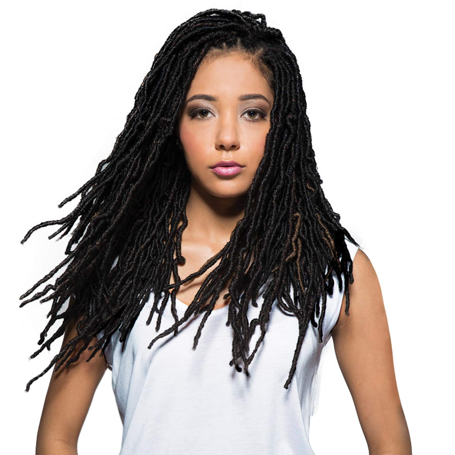 Bobbi Boss Synthetic Hair Crochet Braids African Roots Braid Collection Nu Locs 18 (4-Pack, 99J)