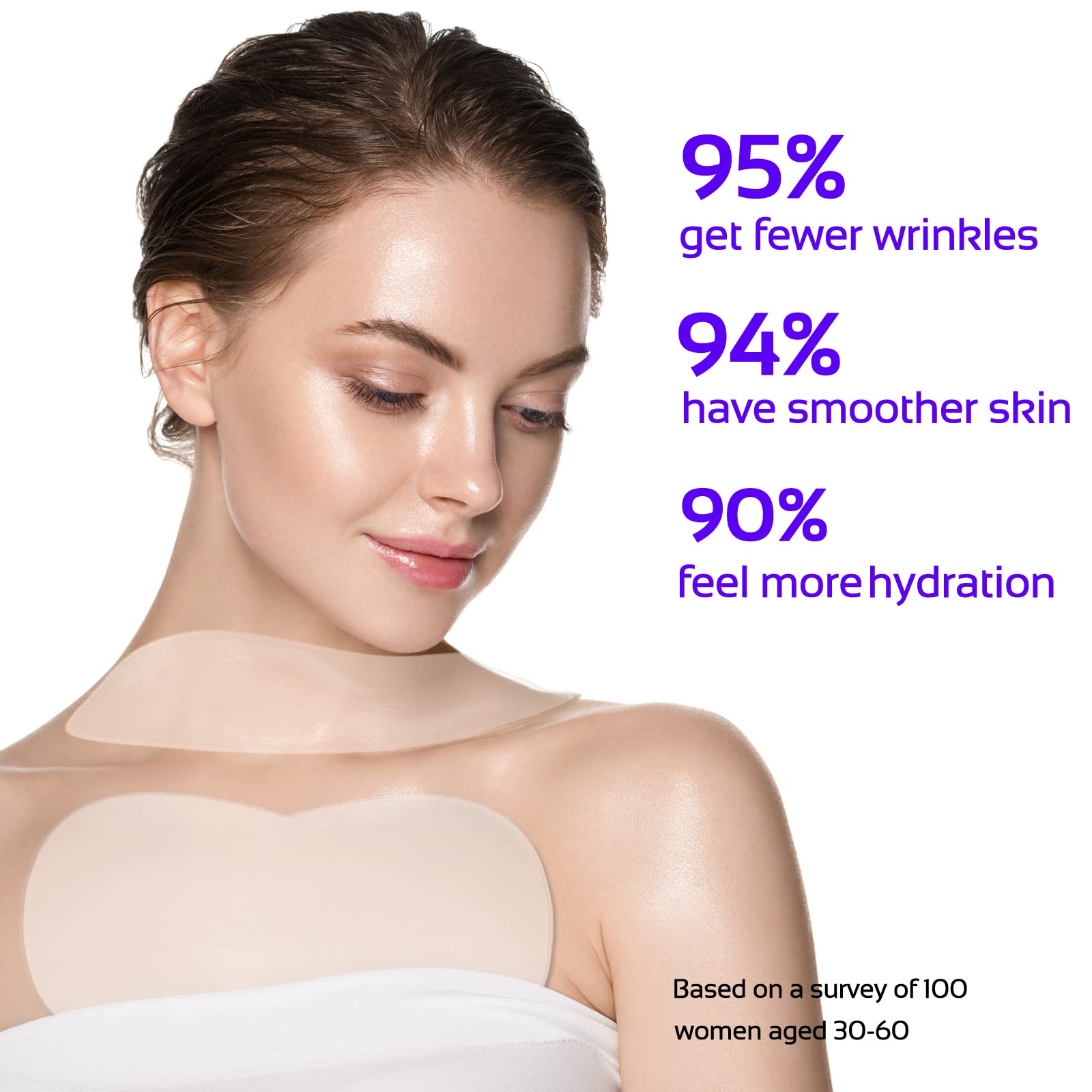 Skywee Professional Products Anti Wrinkle Chest Silicone Pad, Resuable And 100% Medical Grade D  Collet   Anti Wrinkle Patches,