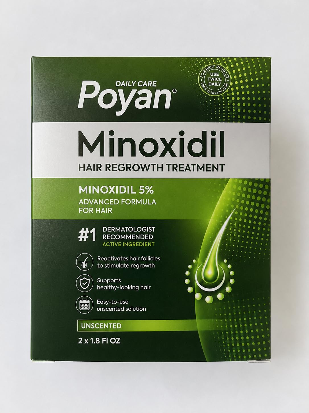 Minoxidil for Men and Women Hair Growth: 5% Minoxidil Serum Hair Regrowth Treatment with Biotin