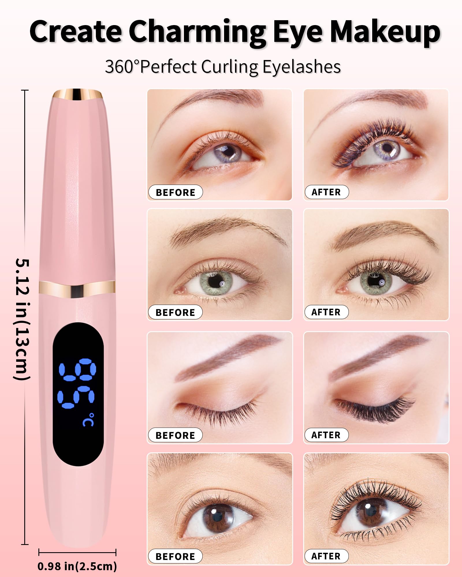 Heated Eyelash Curlers, Heated Eye Lash Curler Best Seller With Comb Electric Eyelash Curler, Rizador De Pestaas Led Display 3 T