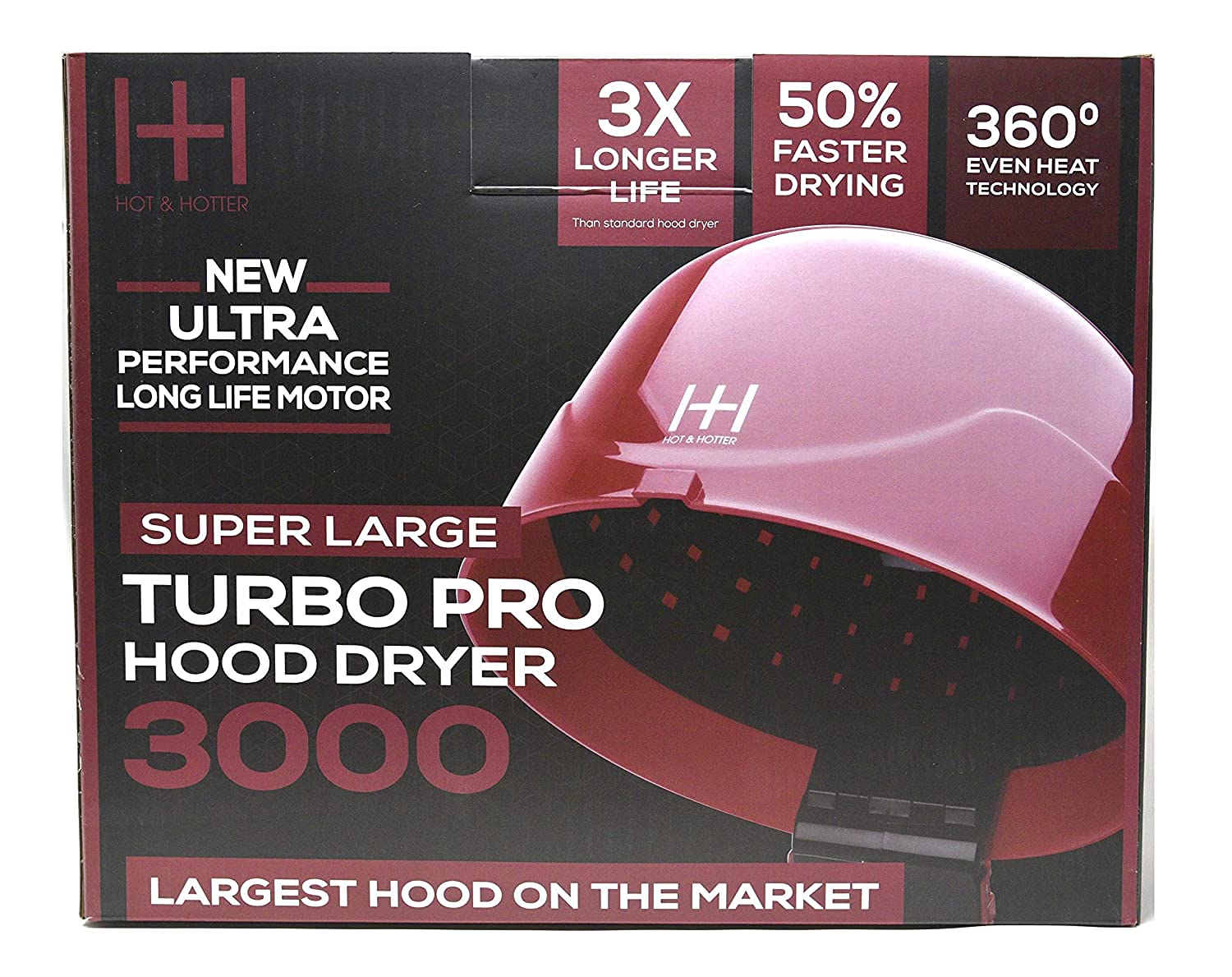 Annie Hot & Hotter Super Large Turbo Pro Hood Dryer 3000 Ultra Performance Long Life Motor 3x Longer Life