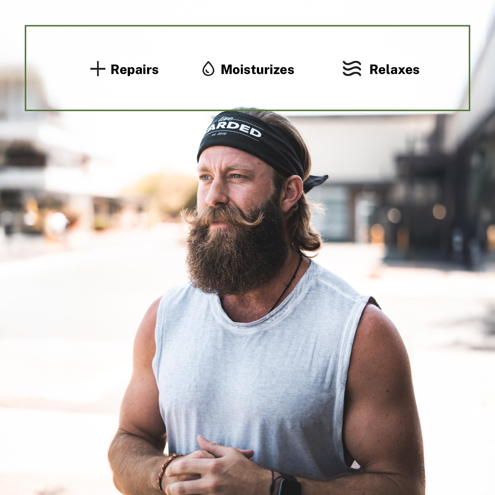 Live Bearded: 3-Step Beard Grooming Kit - Straight Up - Beard Wash, Beard Oil And Beard Butter - All-Natural Ingredients With Sh