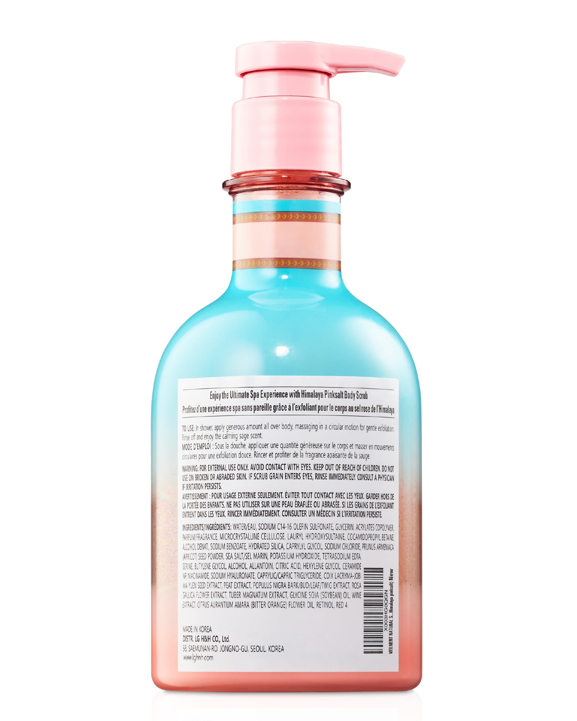 Veilment Natural Himalaya Pink Salt Spa 2-In1 Body Wash & Body Scrub(13.53Fl.Oz) - Natural Exfoliating Salt Scrub For Deep Clean